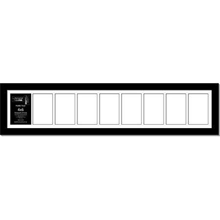 Creativeletterart 8x38bk-w 9 Opening Glass Face Black Picture Frame Holds 4x6 Media with White Collage 6YNICH_DXLL