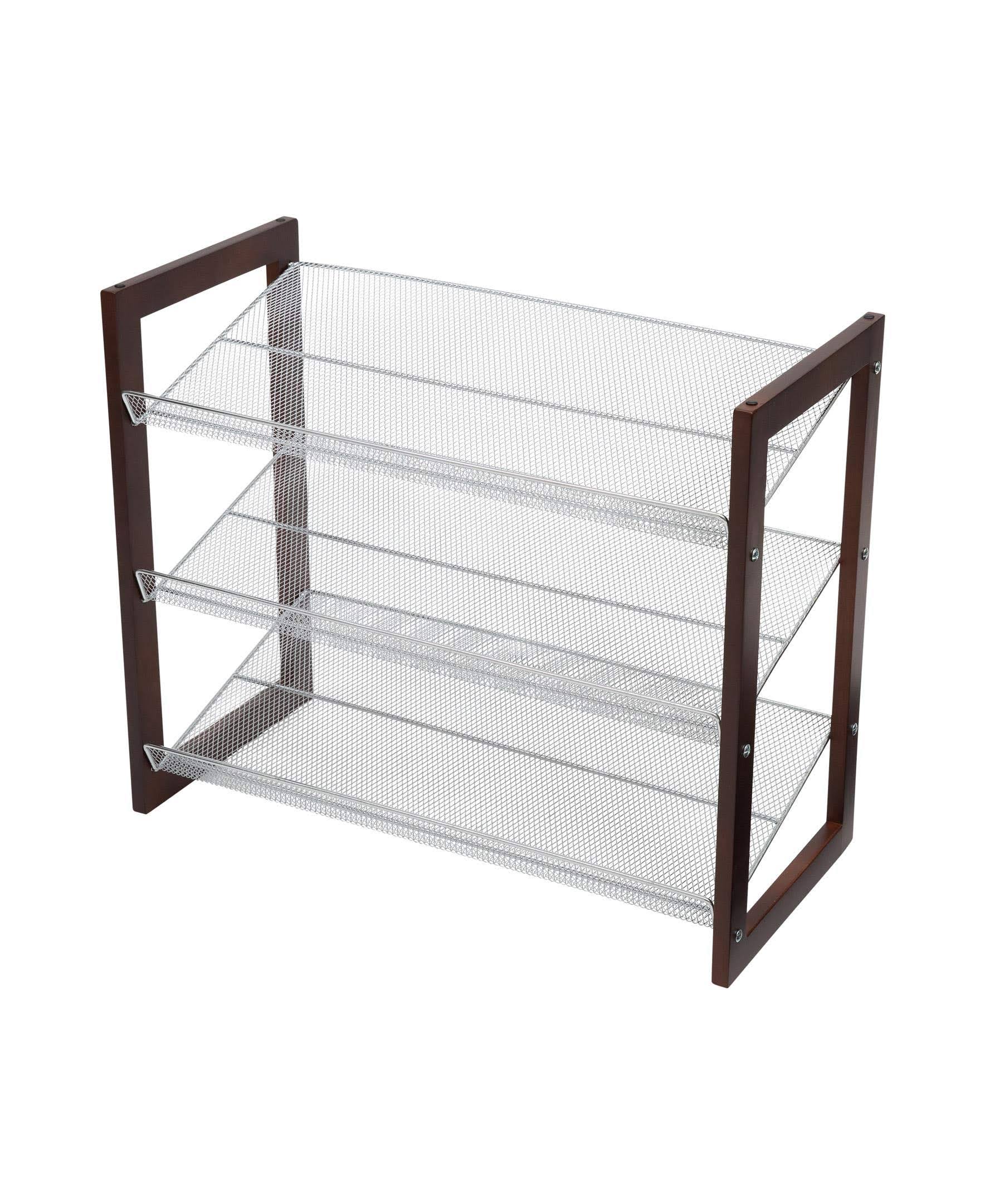 Organize It All 17053 3 Tier Shoe Shelf, Silver/H20DE7_1MVZ