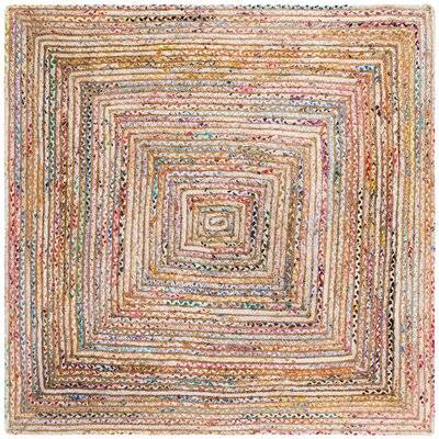 Bowen Handmade Flatweave Cotton Beige/Multi Rug World Menagerie Rug Size: Square 9' EBOVY4_VH9Q