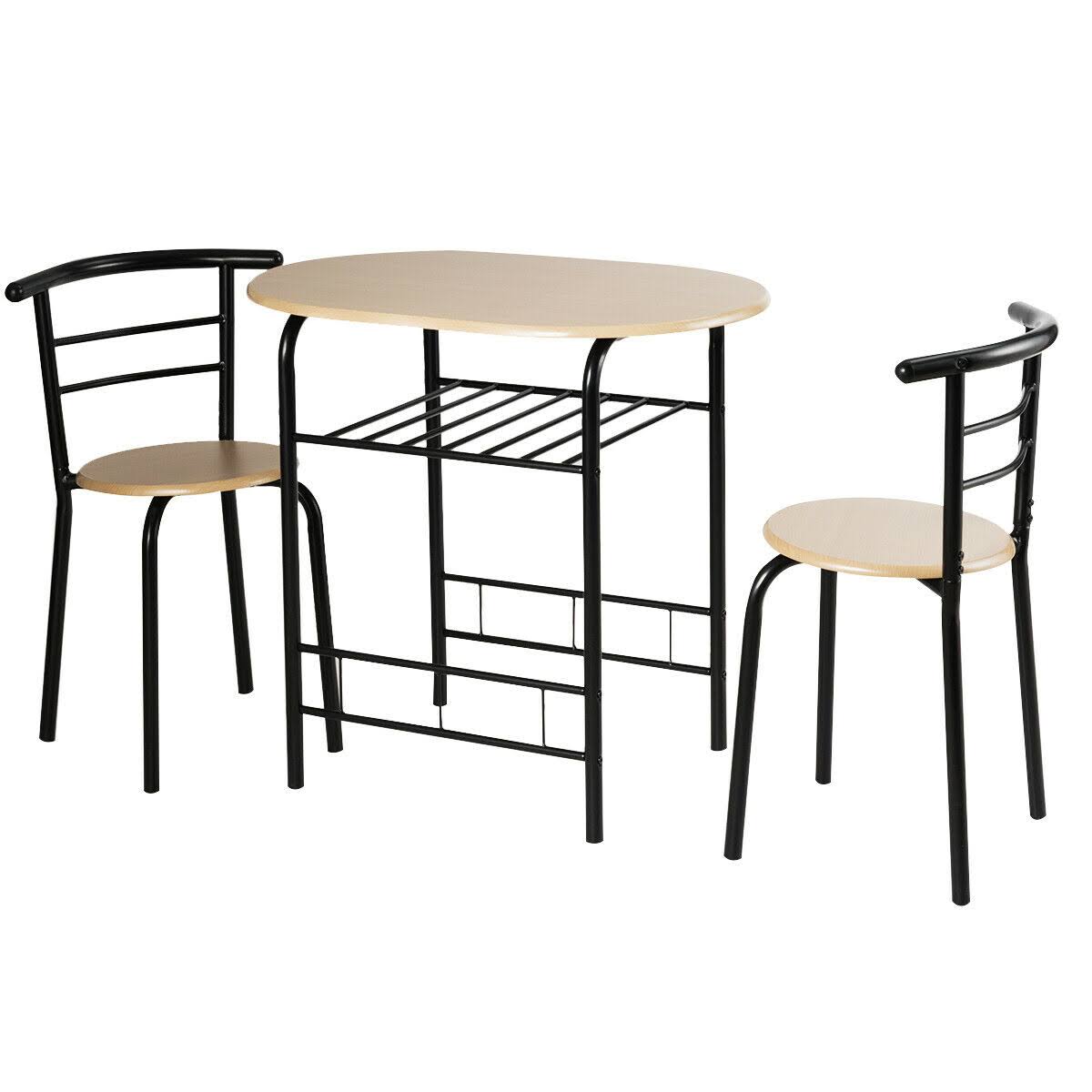 3 Pcs Home Kitchen Bistro Pub Dining Table 2 Chairs Set-ZR8H9Q_RHTU