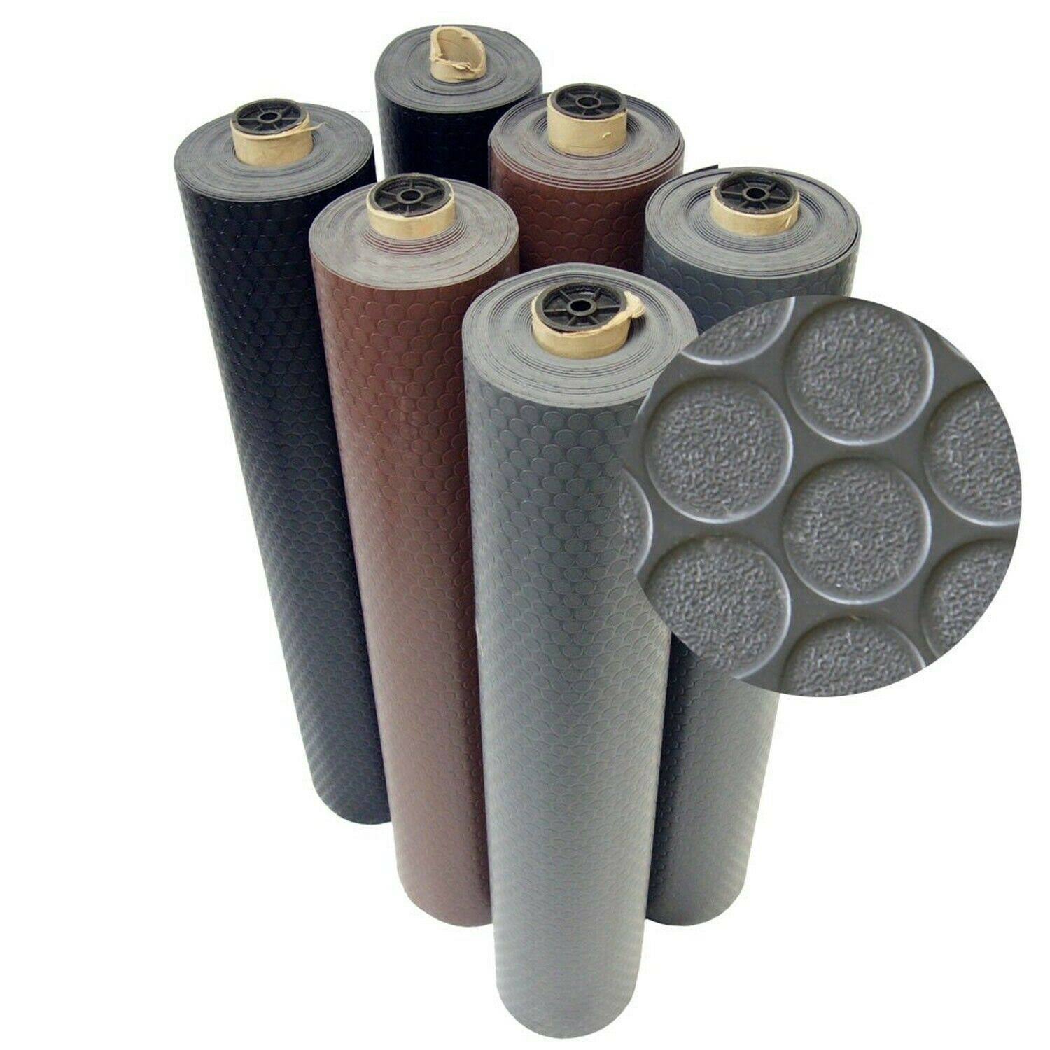 Rubber-Cal Coin-Grip Anti-Slip Rolled Rubber Mat - Black 60 x 48 in. ZULXCZ_J8SK