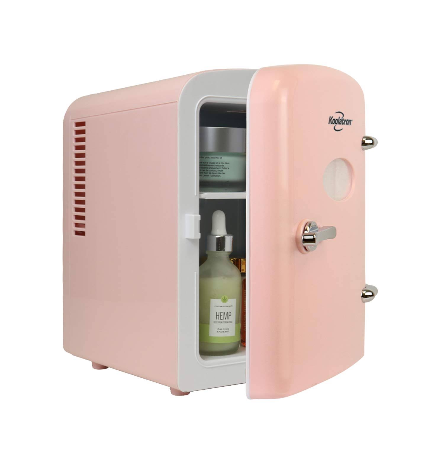 Koolatron Retro Portable Mini Fridge 4 Liter/6 Can AC/DC Thermoelectric Cooler for Skincare, Cosmetics, Medications, Dorm, Home, NM0GZM_RQAT Koolatron Retro Portable Mini Fridge 4 Liter/6 Can AC/DC Thermoelectric Cooler for Skincare, Cosmetics, Medications, Dorm, Home, NM0GZM_RQAT