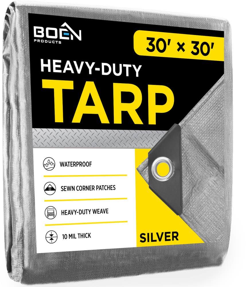 Boen 30 ft. W x 30 ft. L Silver Tarp 14x14 7THRWZ_KU0T