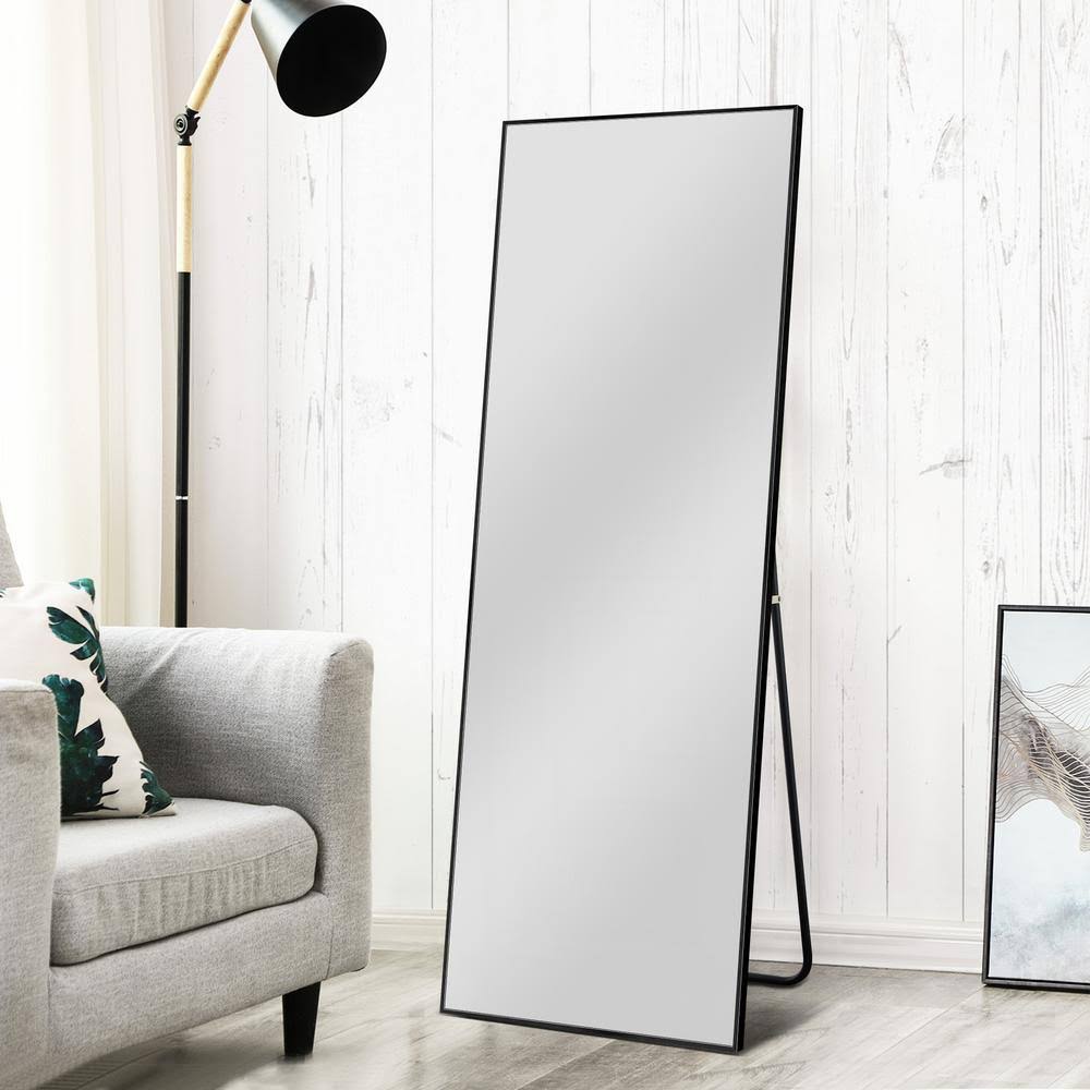 Neutype 64.17-in L x 21.26-in W Black Framed Floor Mirror | 92HTFM_YFDB