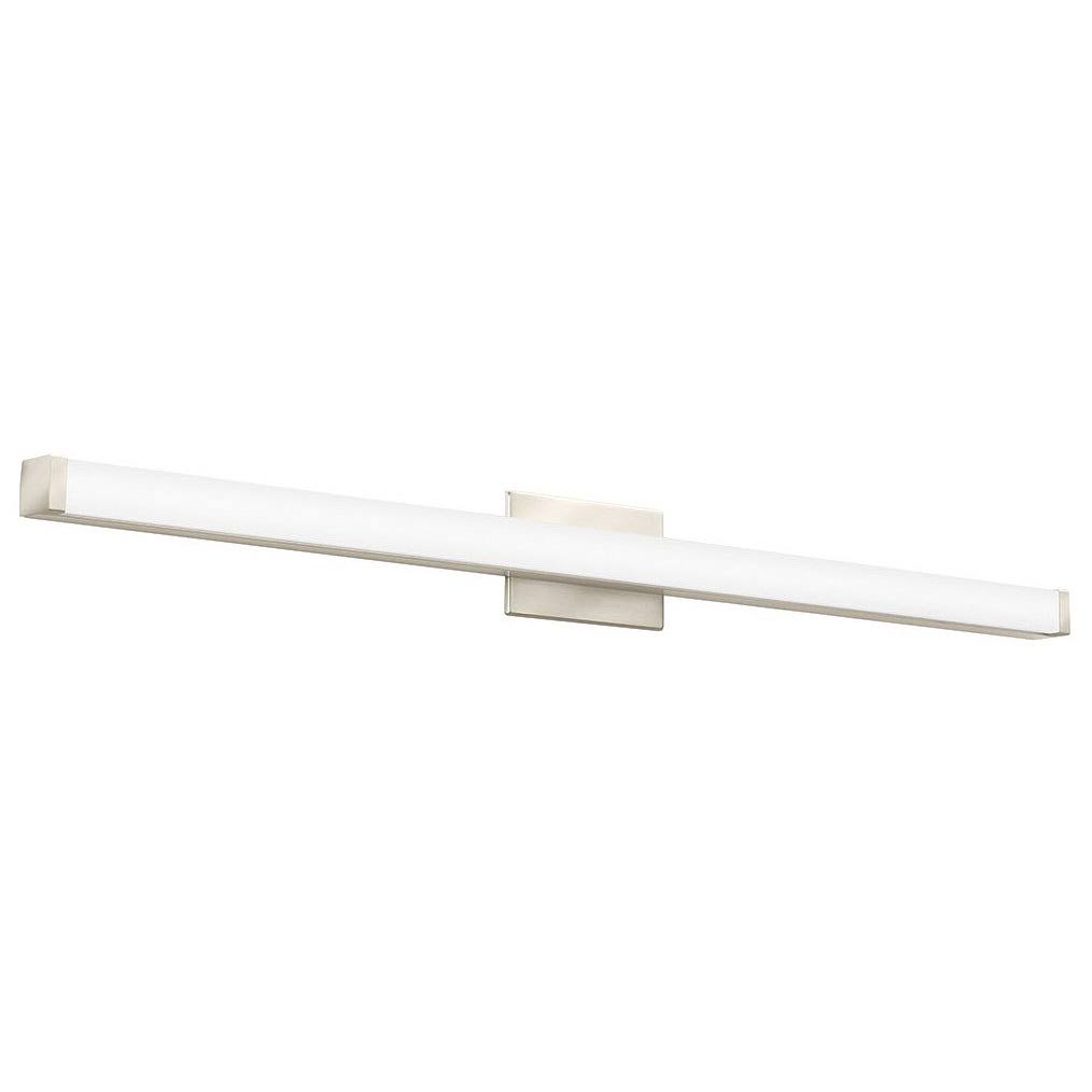 Lithonia Lighting Contemporary Square 4-Light 3K LED Vanity Light, Brushed Nickel, 4' HY81FA_CD87