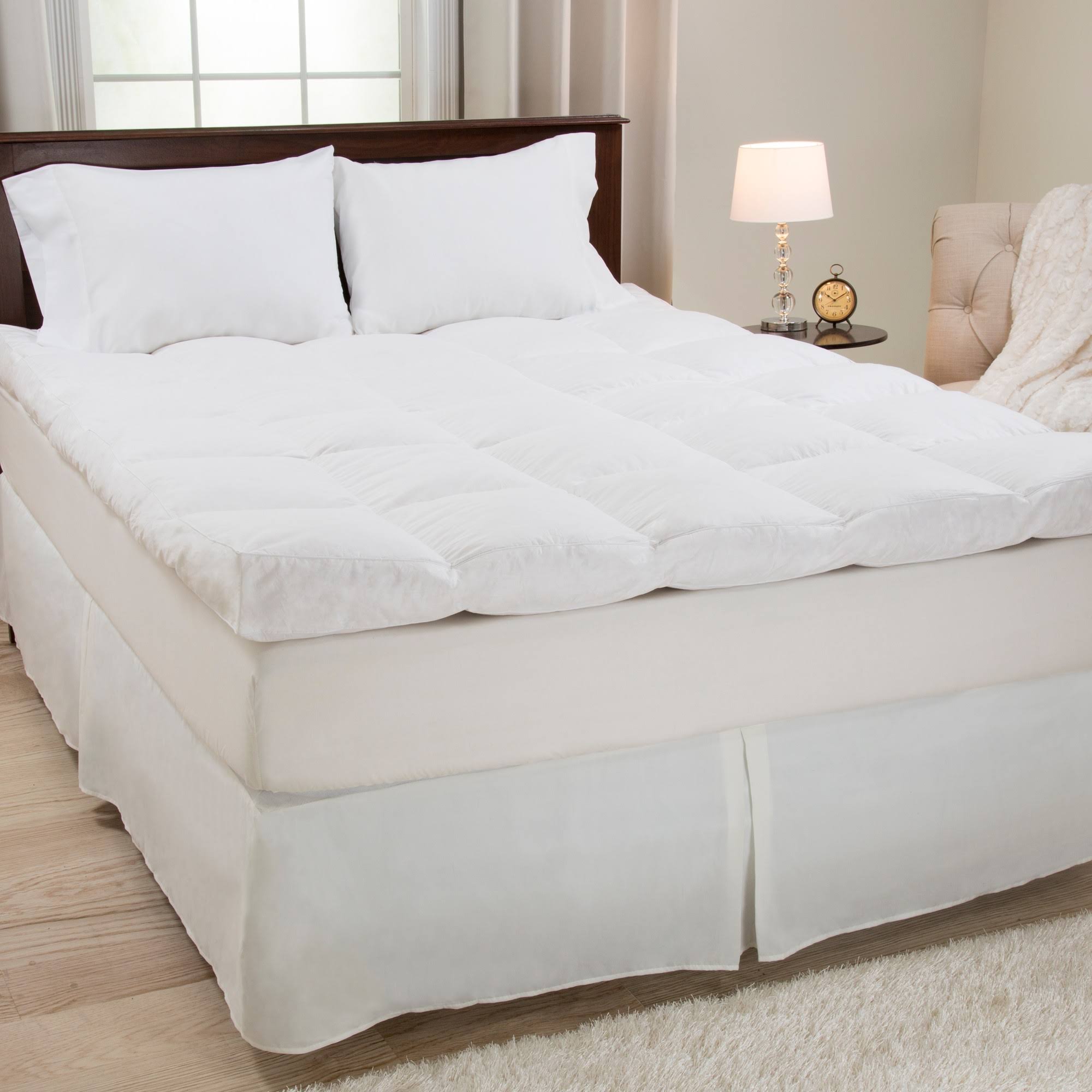 Down Duck Feather 4 Gusset Mattress Topper King White Yorkshire BOAMTM_ZHHM
