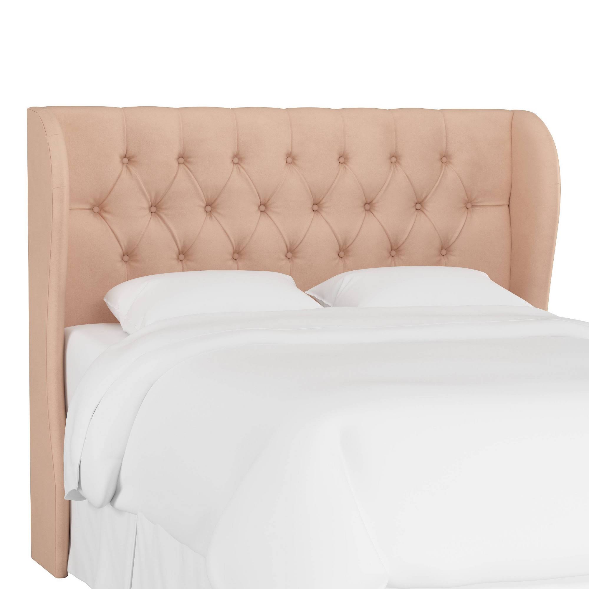 Twin Tufted Wingback Headboard Velvet Soft Pink - Skyline 5GU6KM_08PA