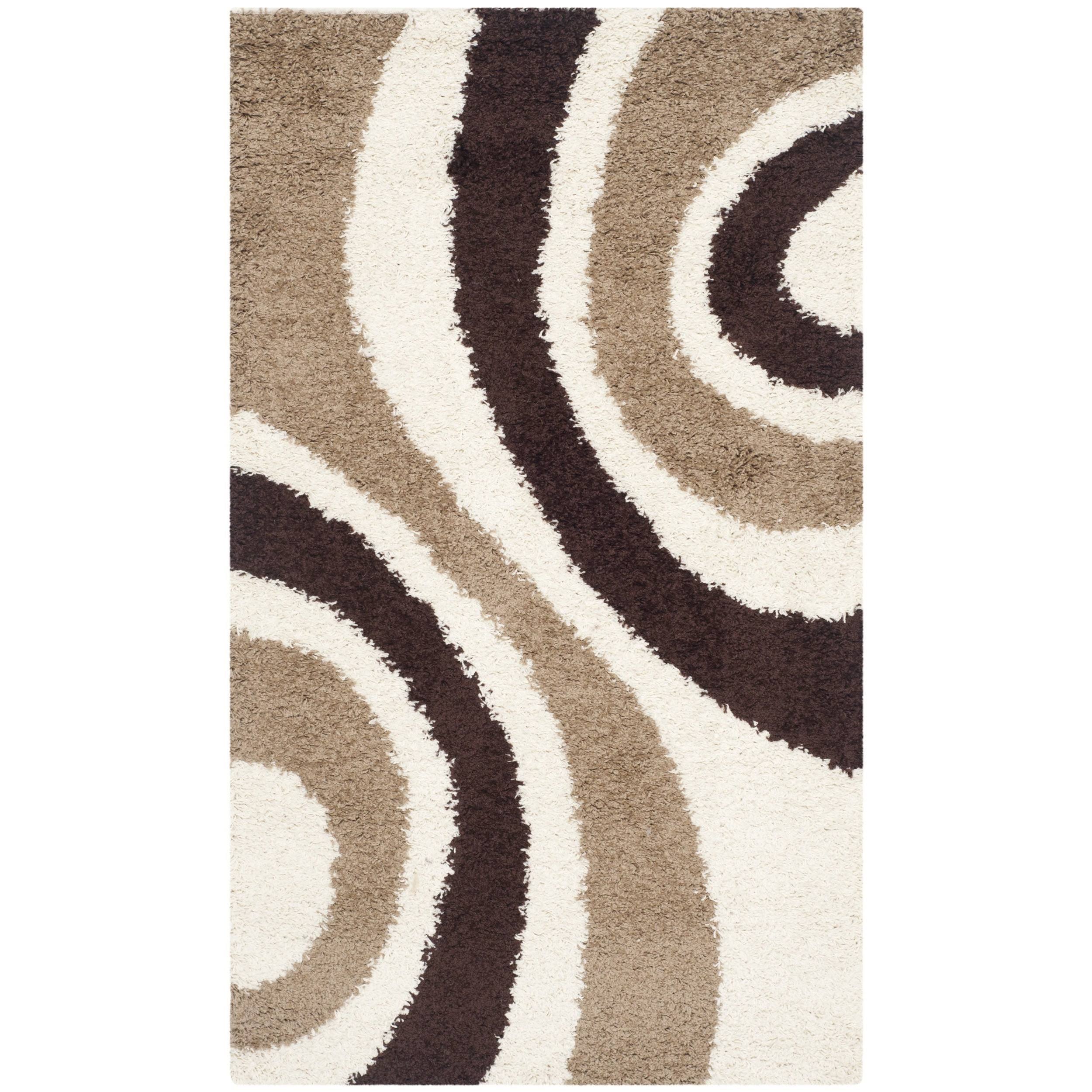 Safavieh Art Shag Ivory/Brown 3 ft. x 5 ft. Area UORUE1_FLEQ