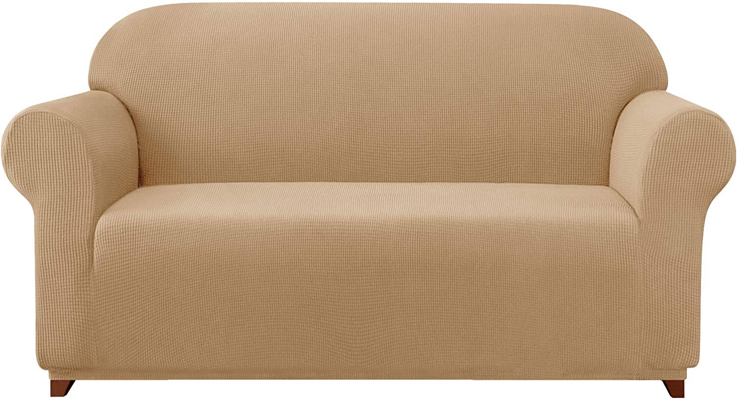 Leroy Plaid Stretch Sofa Slipcover - Subrtex X-Large / Khaki JFHOJM_WG7W