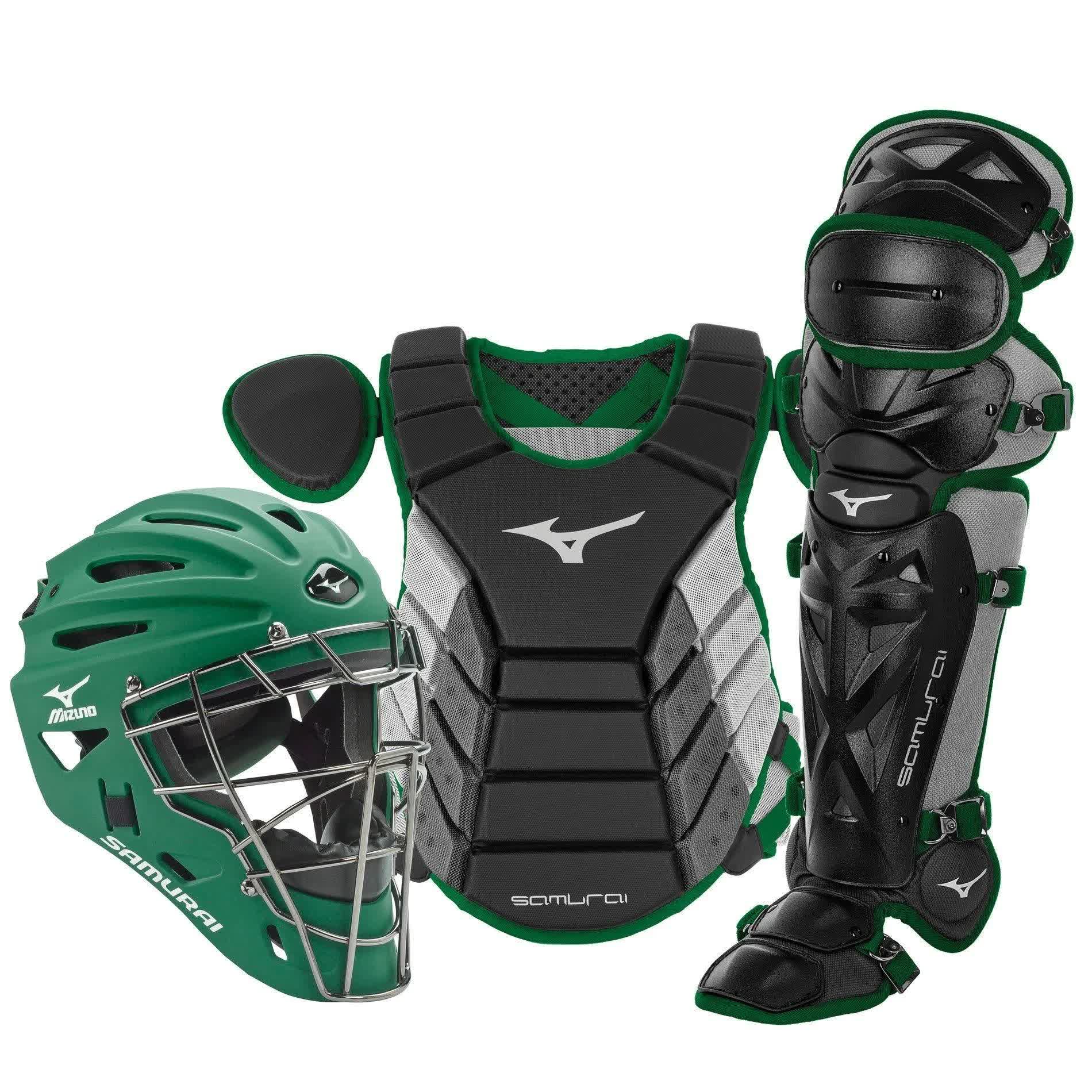 Mizuno Samurai 380417 Adult Baseball Catcher's Gear Set - Black/VIVDLT_BWXI