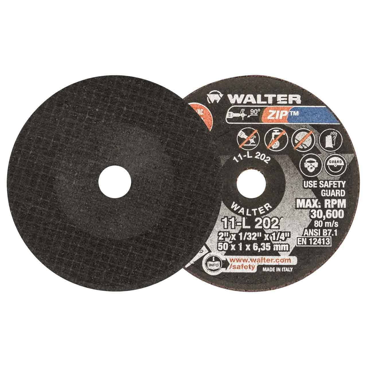 Walter 11L202 2x1/32x1/4 Zip Cut-Off Wheels, Type 1 A24 Grit 25 IL22TF_FOOQ