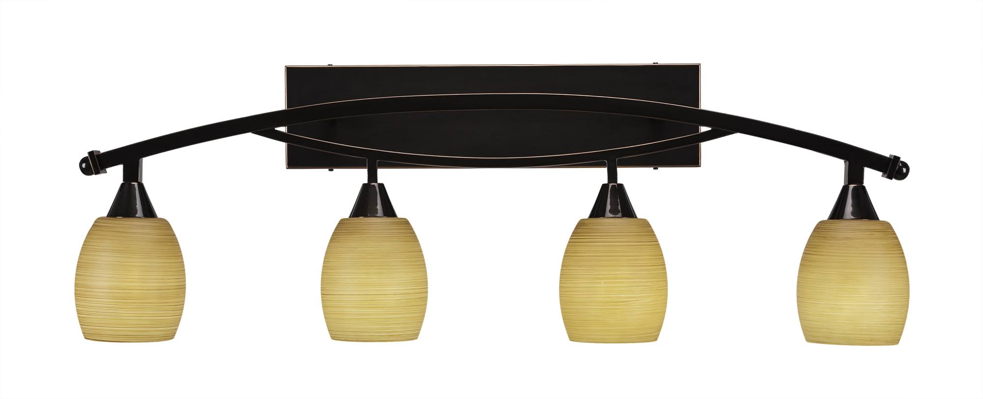 Toltec Lighting-174-BC-625-Bow - Four Light Bath Bar Black Copper Finish with Cayenne Linen CUAIK9_9QSR
