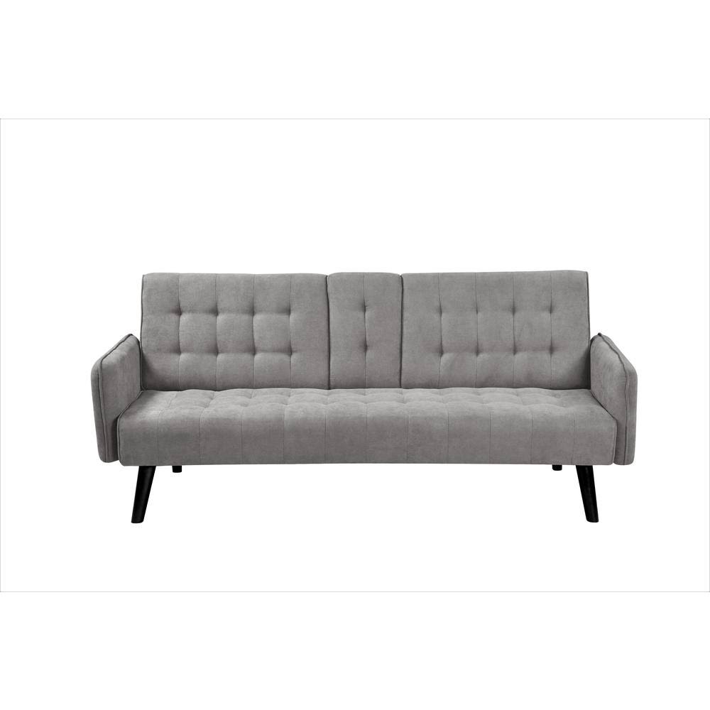 US Pride Furniture Payne 72 in. Gray Fabric 2-Seater Twin Sleeper Convertible Sofa Bed with Tapered Legs, JFX4AK_EHB2