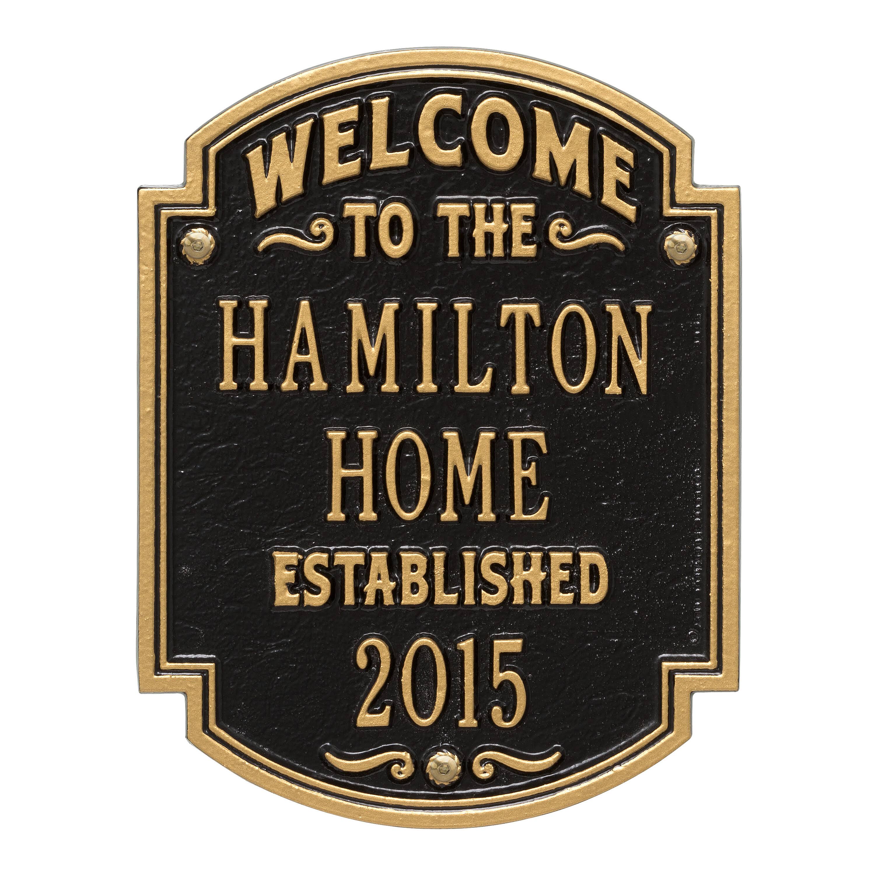 Heritage Welcome Anniversary Personalized Plaque - Black NJ68GI_XILC