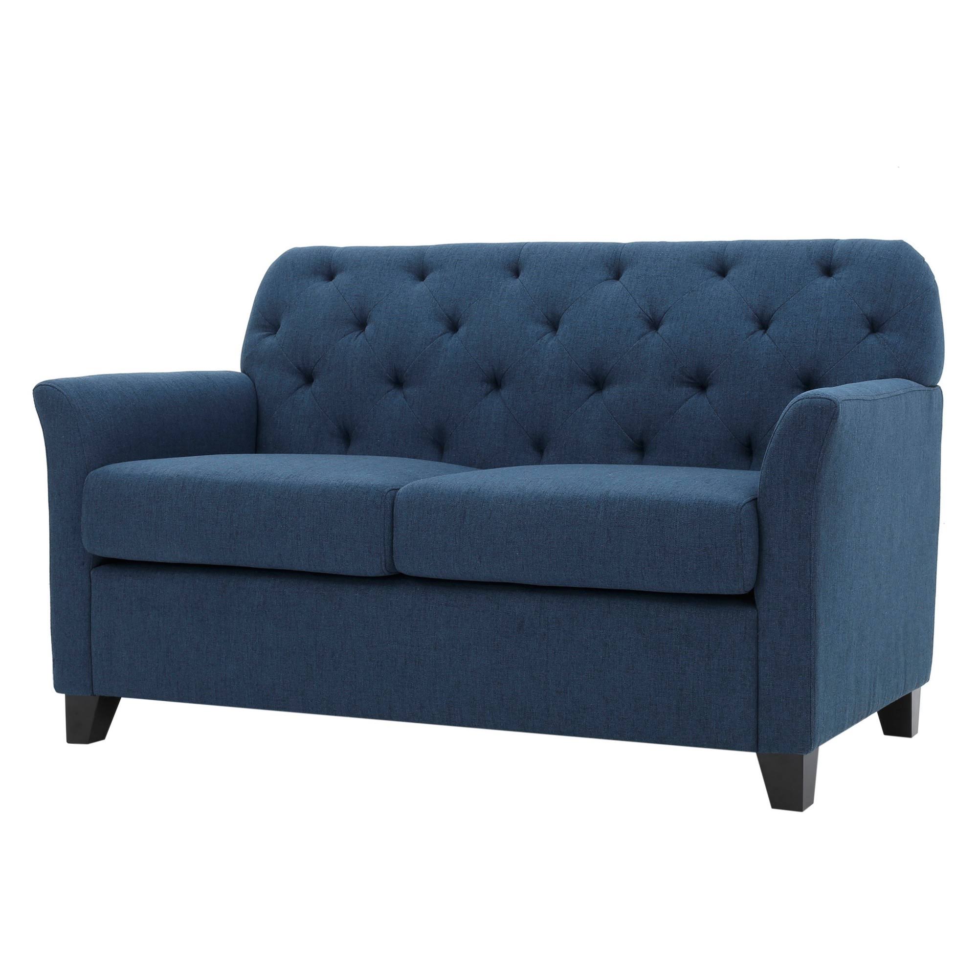 Christopher Knight Home Jessup Tufted Fabric Loveseat Sofa by, Dark HWXJHJ_PJVH