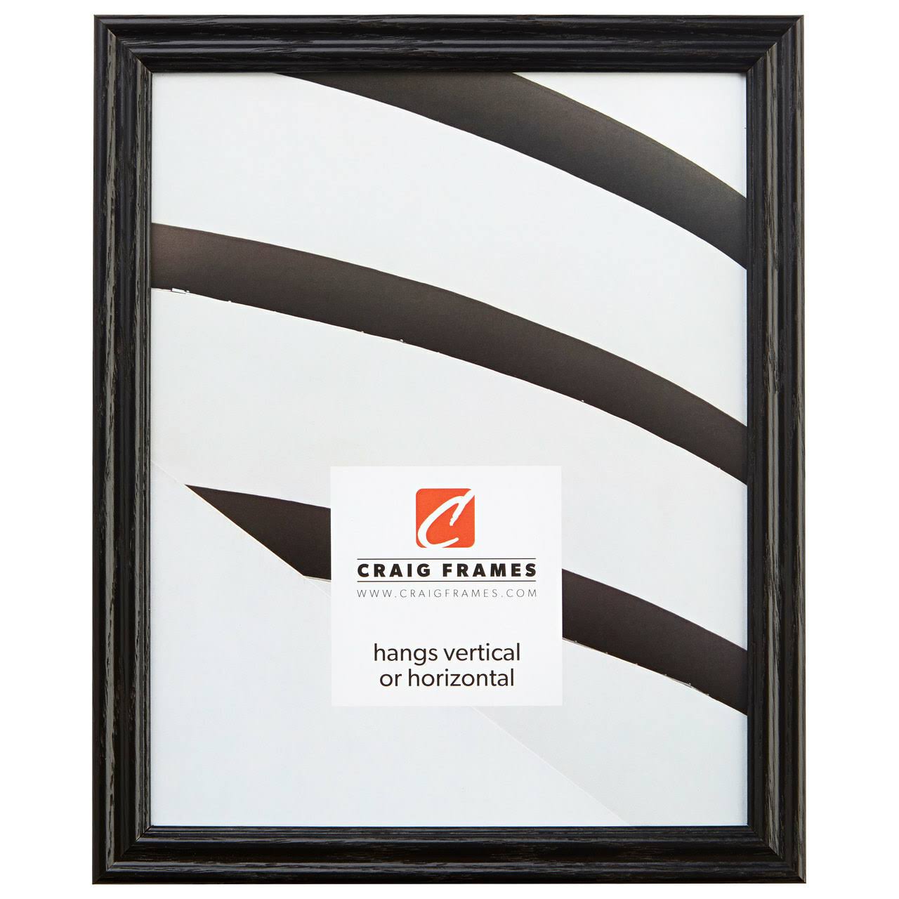 Craig Frames Wiltshire 200, Traditional Black Hardwood Picture Frame, 7 x 31 I9M399_YLG6