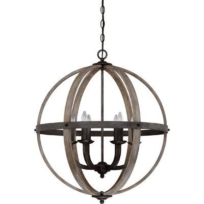 Gracie Oaks Burrill 6-Light Globe Pendant Finish: Rustic KP0HI9_YNG8