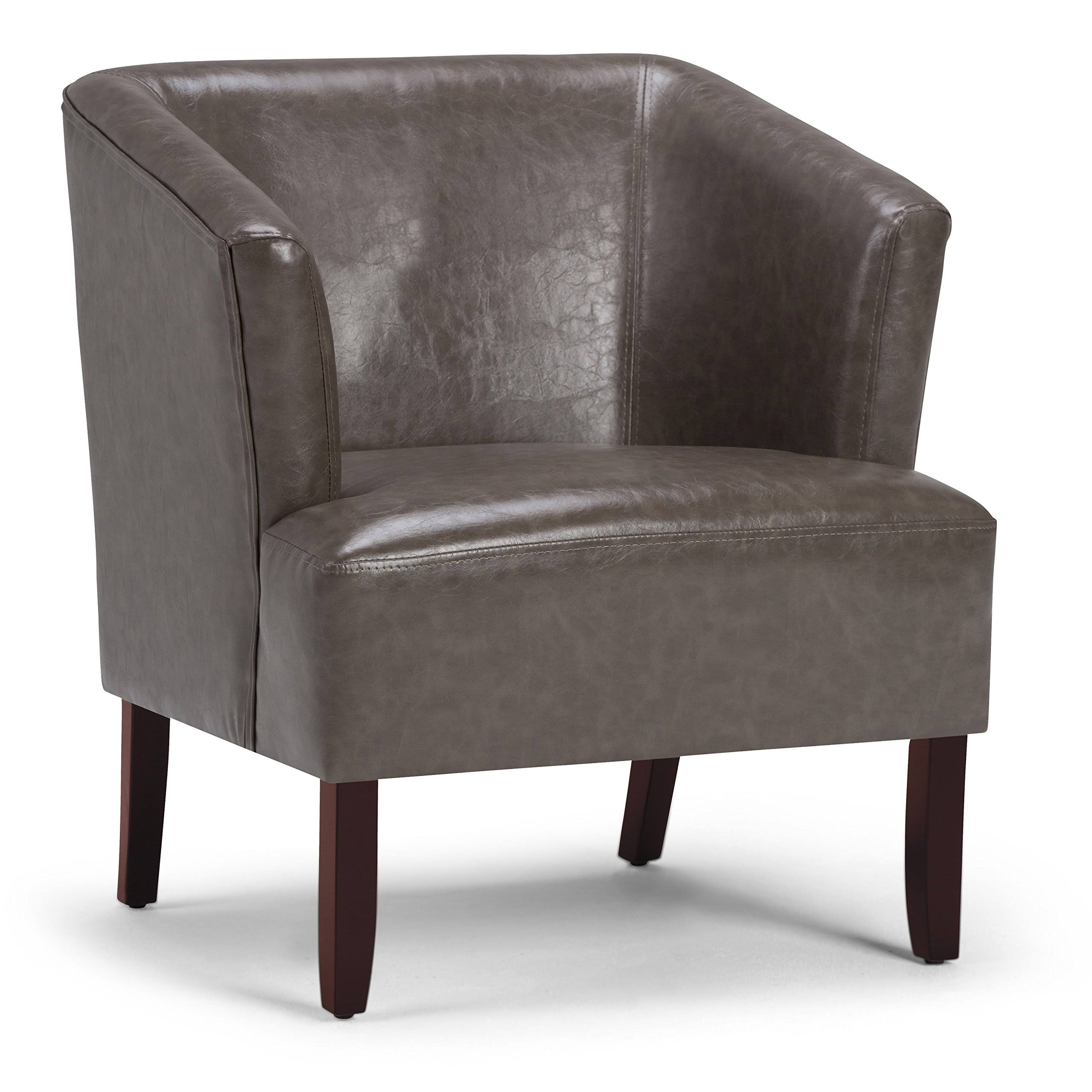 Simpli Home Longford Tub Chair, Elephant TCLQPJ_W1PH