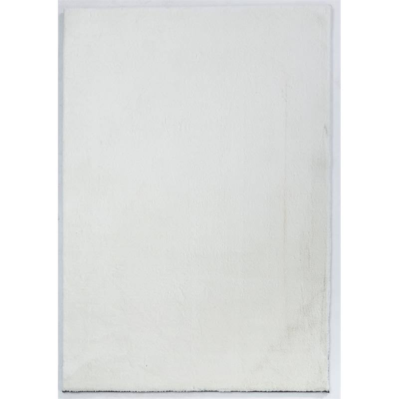 MDA Home Rabbit White Faux Rabbit Fur Area Rug - 7'6  GJP1B2_E2HK
