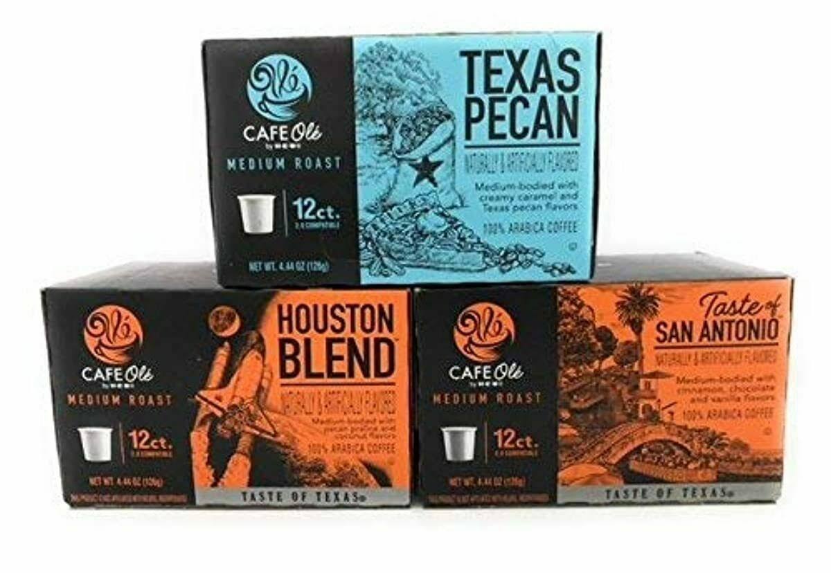Cafe Ole Taste of Texas Gourmet Coffee K Cups Gift Assortment, 12ct. 36 Cups KUVQXV_3ZL8