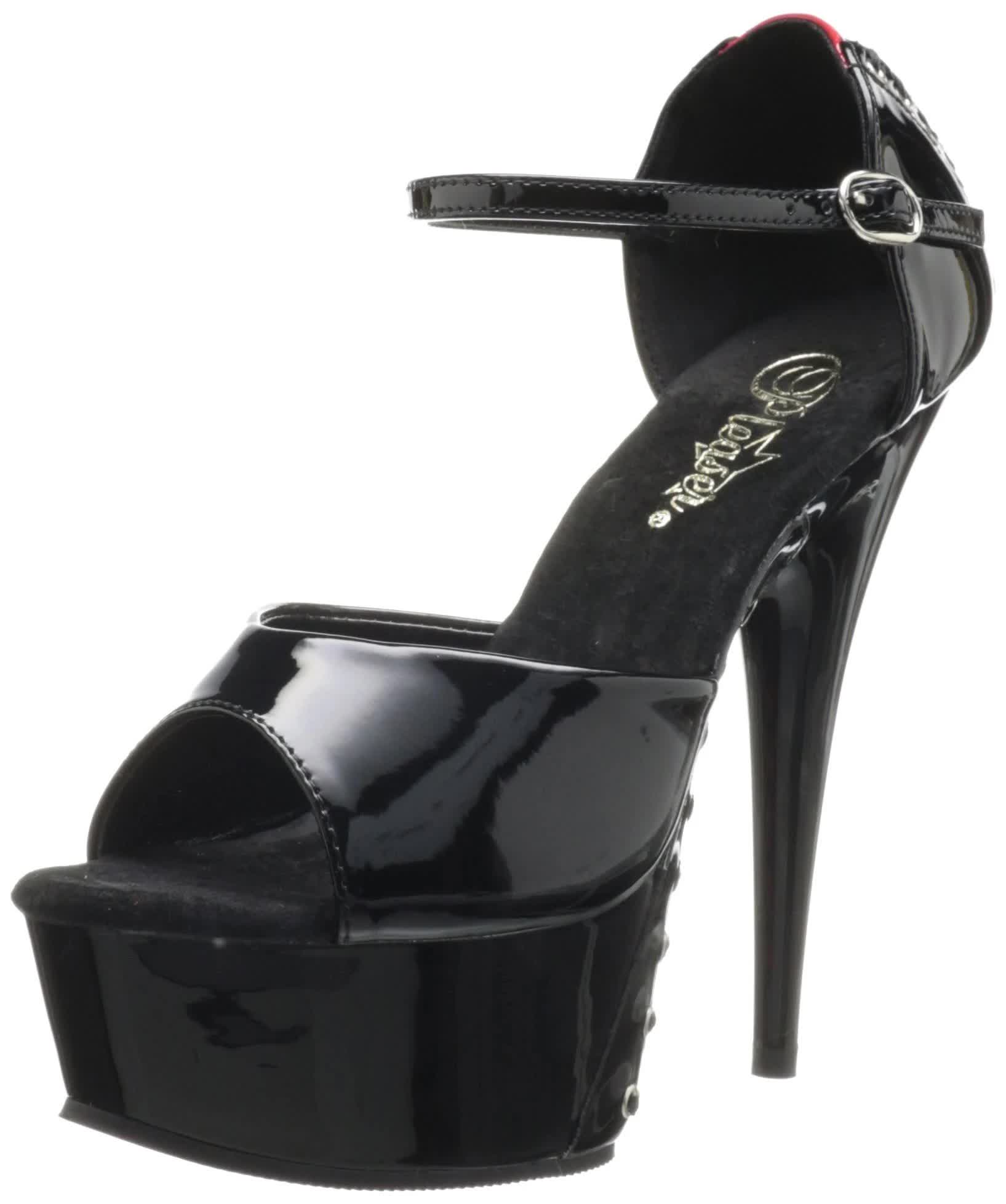 Pleaser - DELIGHT-660FH 7 / black-red Patent/XJU2UC_MK0L