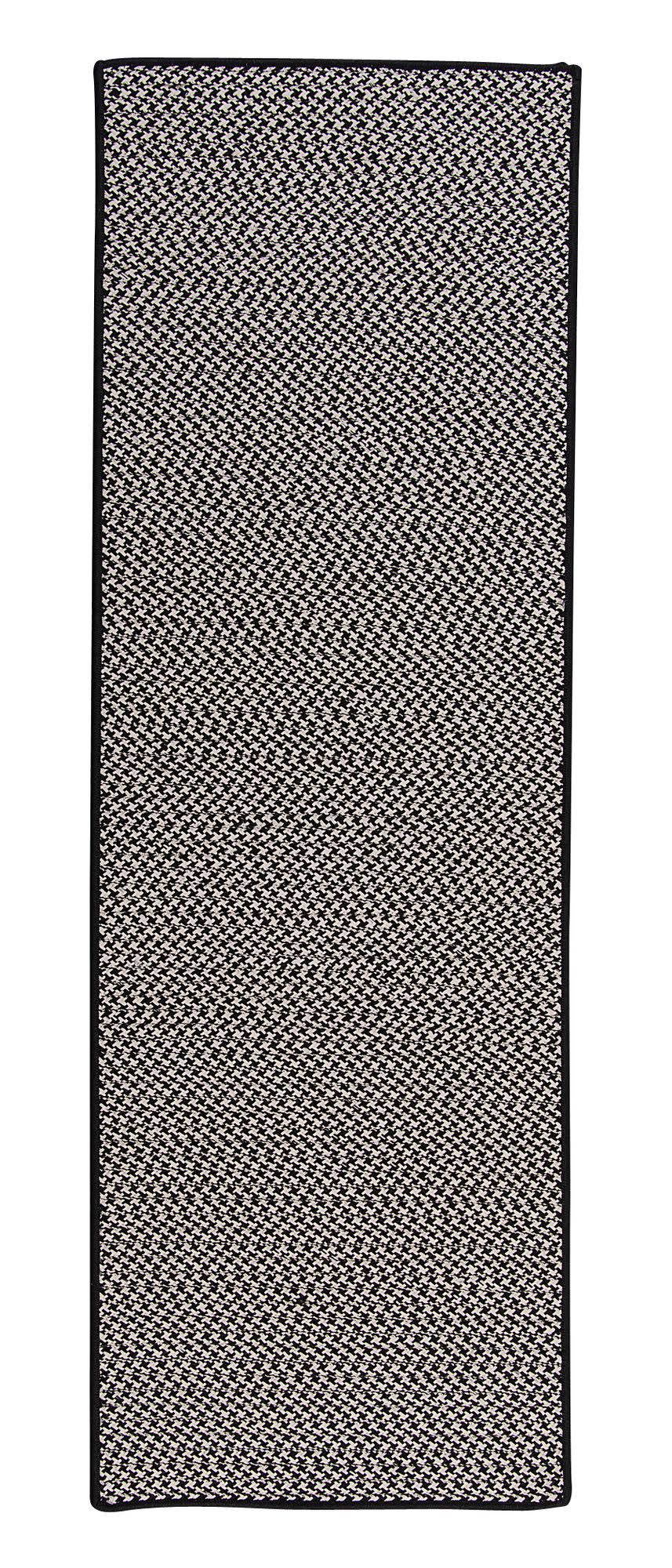 Colonial Mills Outdoor Houndstooth Tweed Black Rug Runner 2' x 6' CQHQHY_I4C0