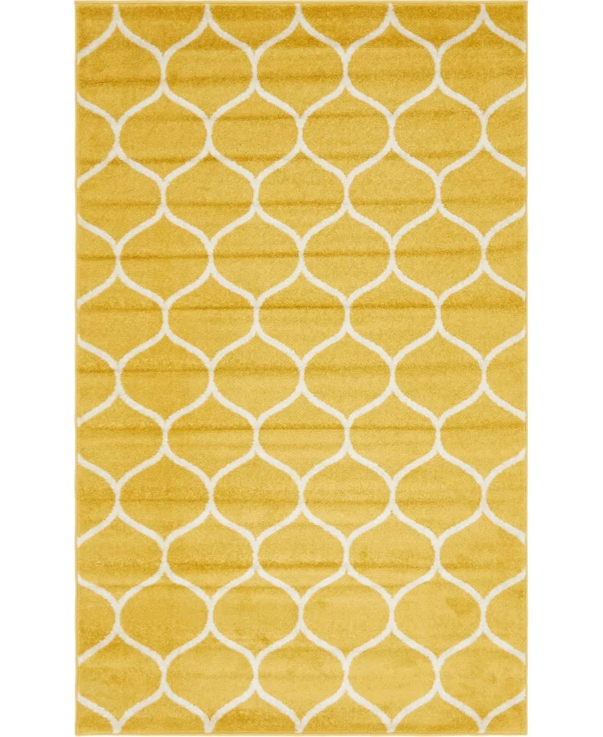 Unique Loom Rounded Trellis Frieze Area Rug - 5' x 8' (Yellow) WCC9KN_USM6