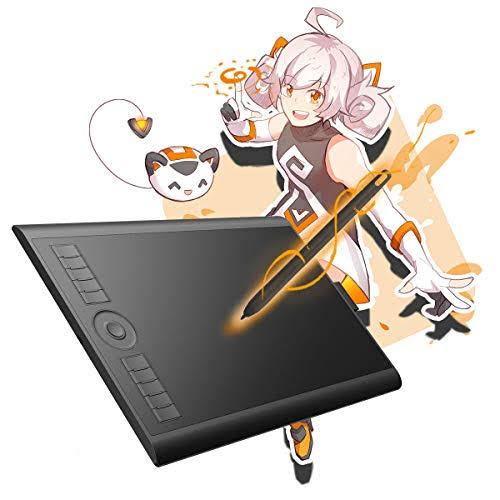 Gaomon M10k2018 10 x 6.25 Inches Graphic Drawing Tablet 8192 Levels of Pressure Digital Pen Tablet with Battery-Free KGRV5R_DFMV
