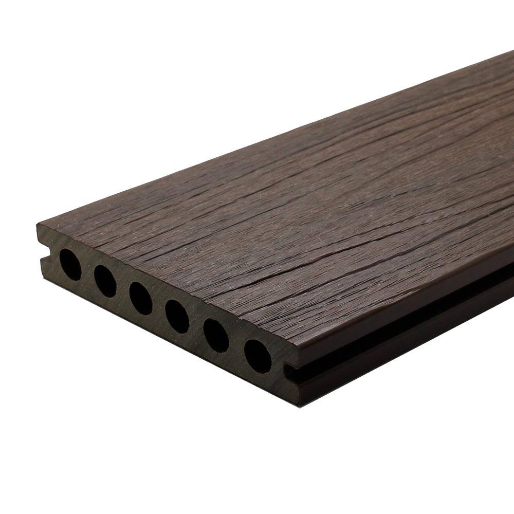 NewTechWood Ultrashield Naturale Voyager Series 1 in. x 6 in. x 16 ft. Spanish Walnut Hollow Composite Decking Board (10-Pack) NWYMUN_FX8D