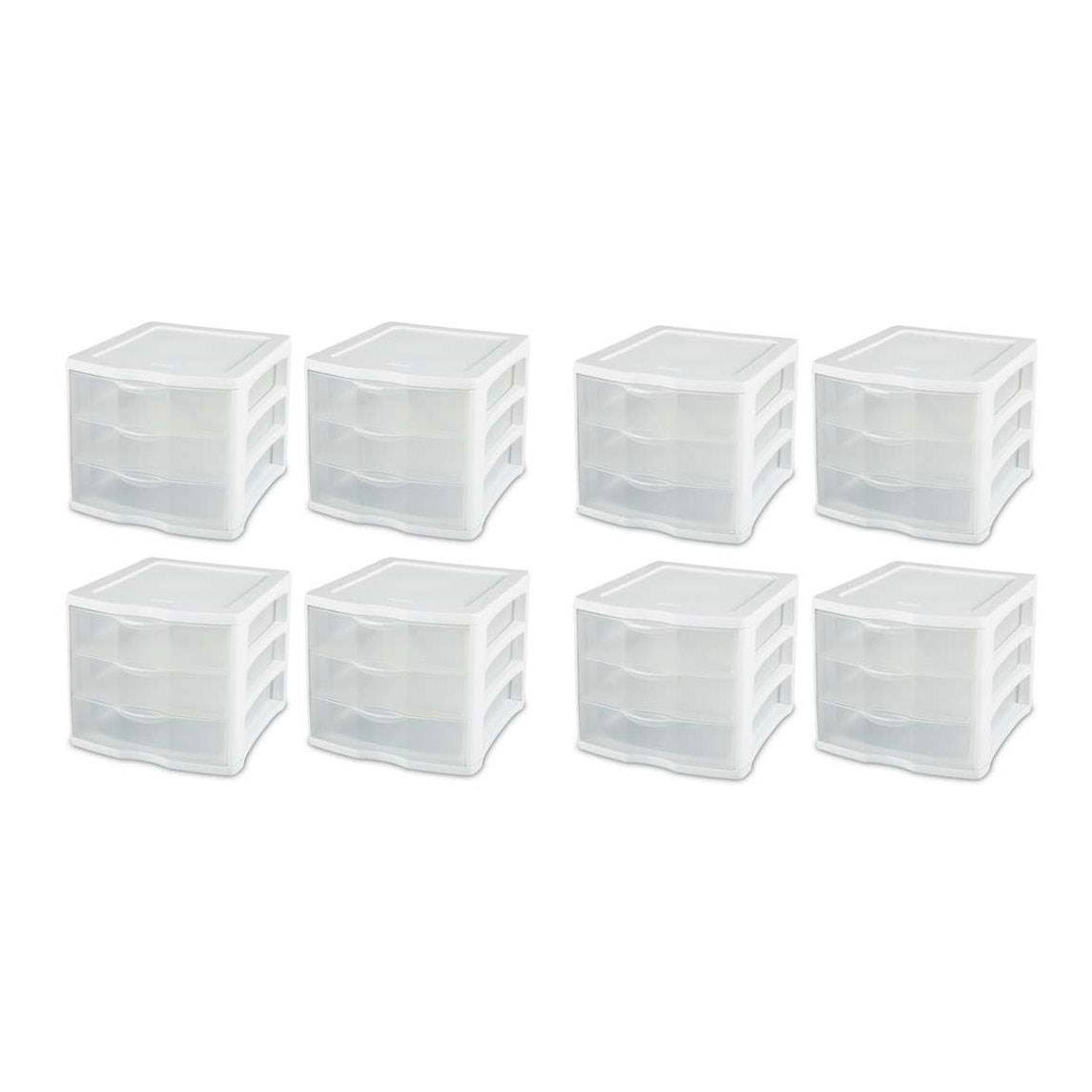 Sterilite Clearview Compact Portable 3 Drawer Storage Organizer Cabinet 8 DQFTBJ_VJVW