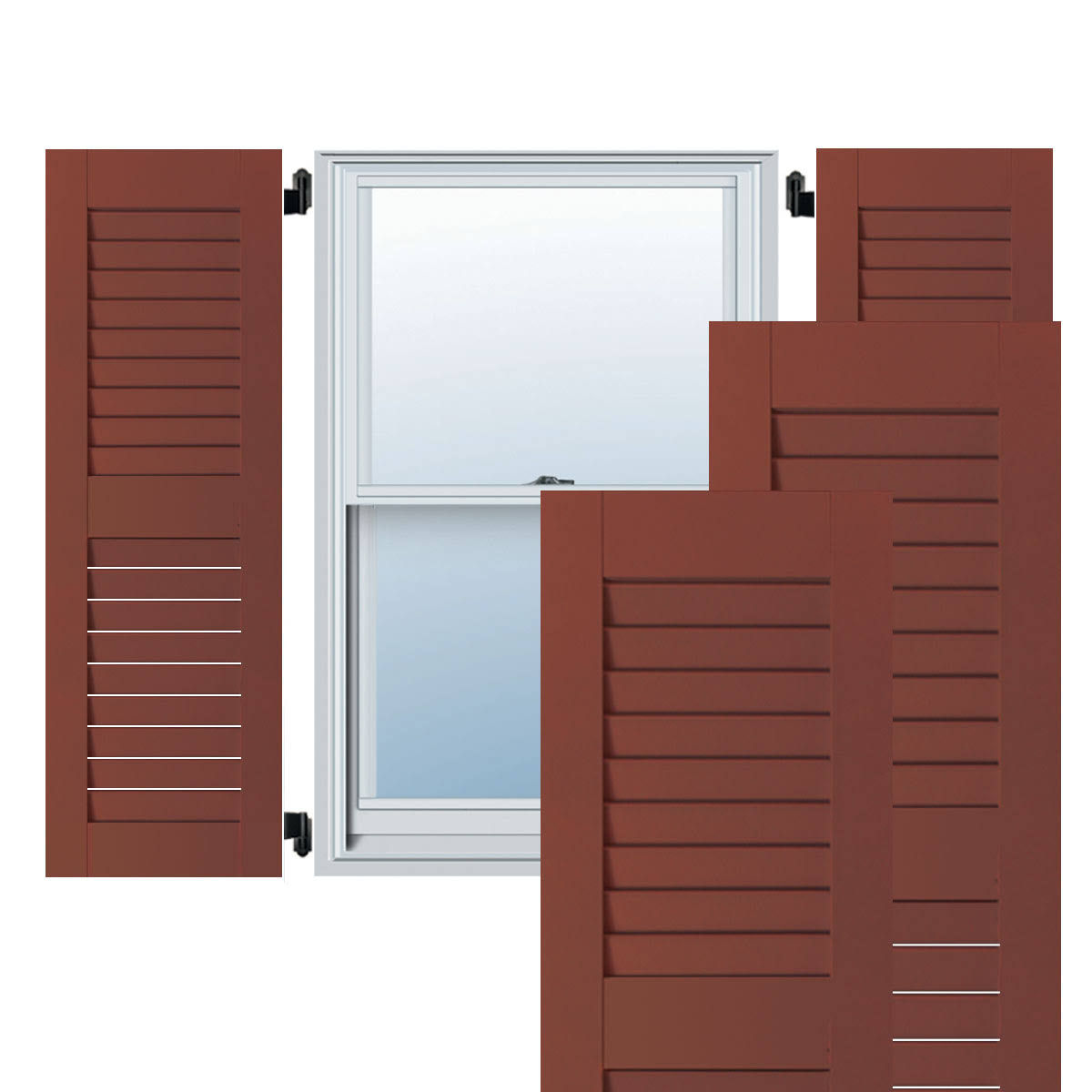 Ekena Millwork RWL12X048RWW Exterior Real Wood Western Red Cedar Open Louvered Shutters (Per Pair), D27T0N_9IEY