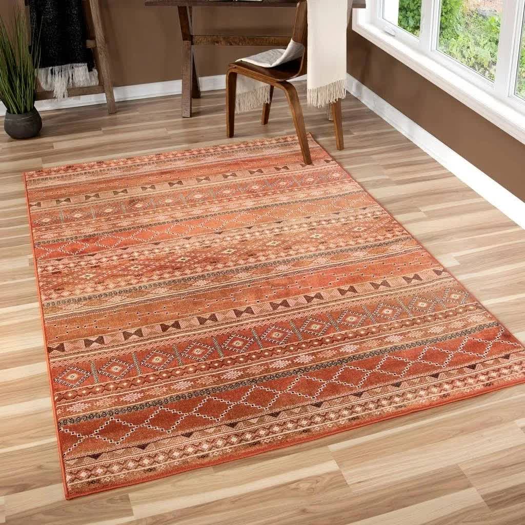 Carolina Weavers Celebration Collection Desert Trail Red Area Rug (5'3 x 7'6) EYBZMM_PR6M