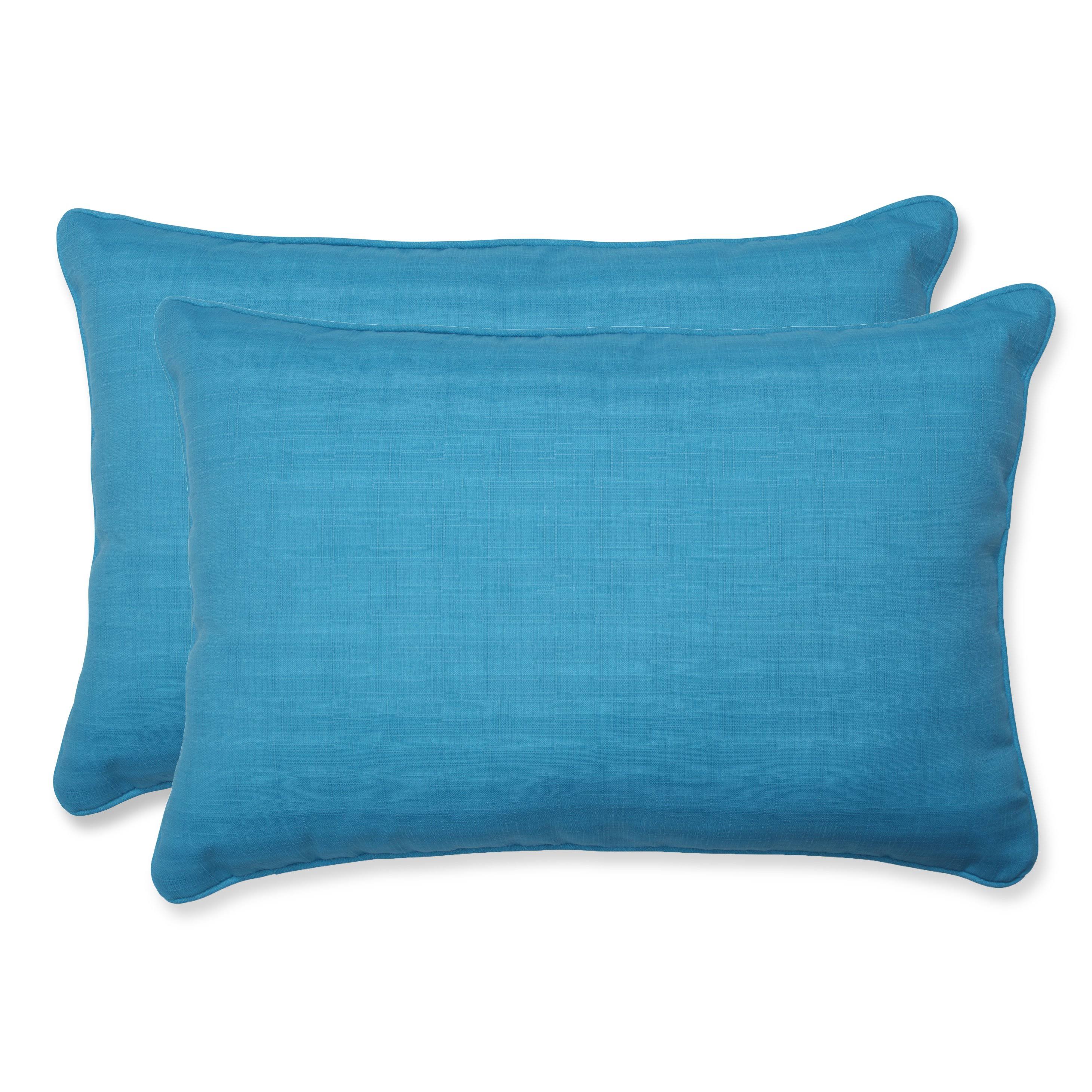 Pillow Perfect Outdoor Veranda Turquoise Over-Sized Rectangular Throw Pillow (Set of 2) MMTEML_SWEE