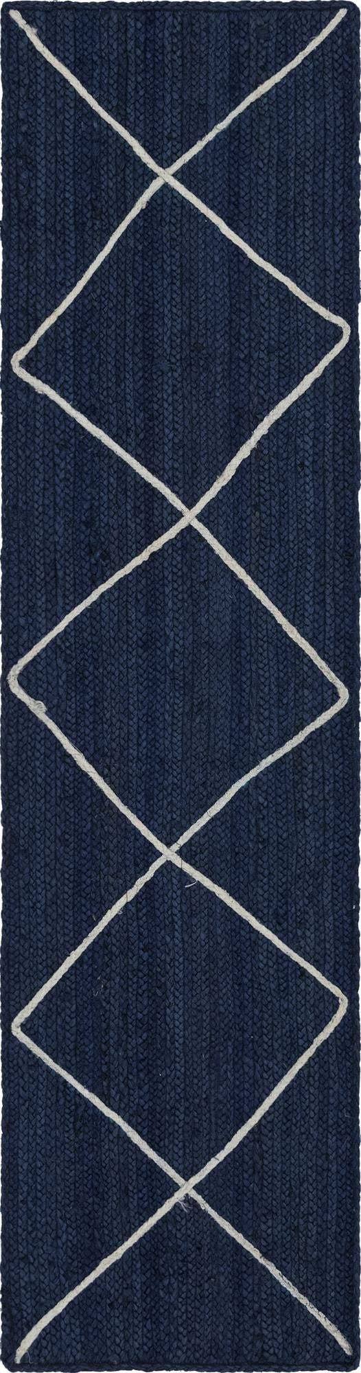Braided Jute Rug Navy Blue / Runner 2' 2 x 8' KX8I2I_WC8P