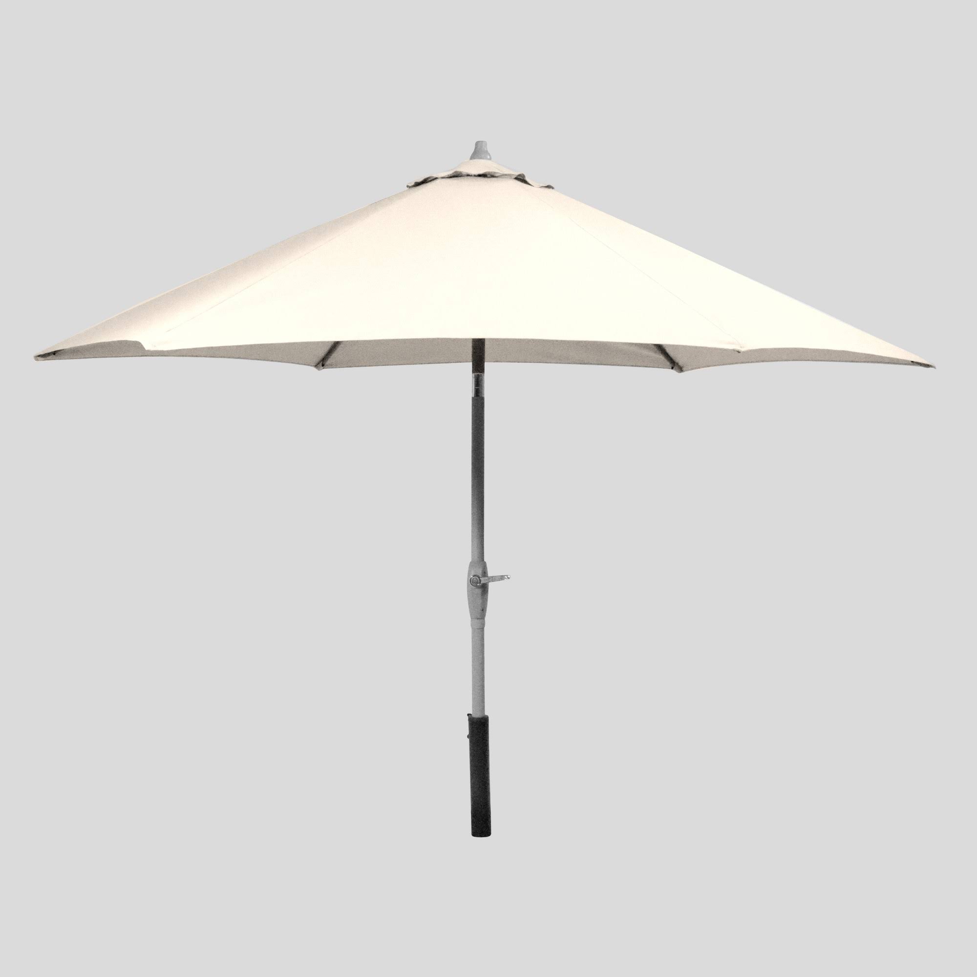 9' Round Patio Umbrella DuraSeason Fabric Linen - Black Pole - FTBPN8_F1YT