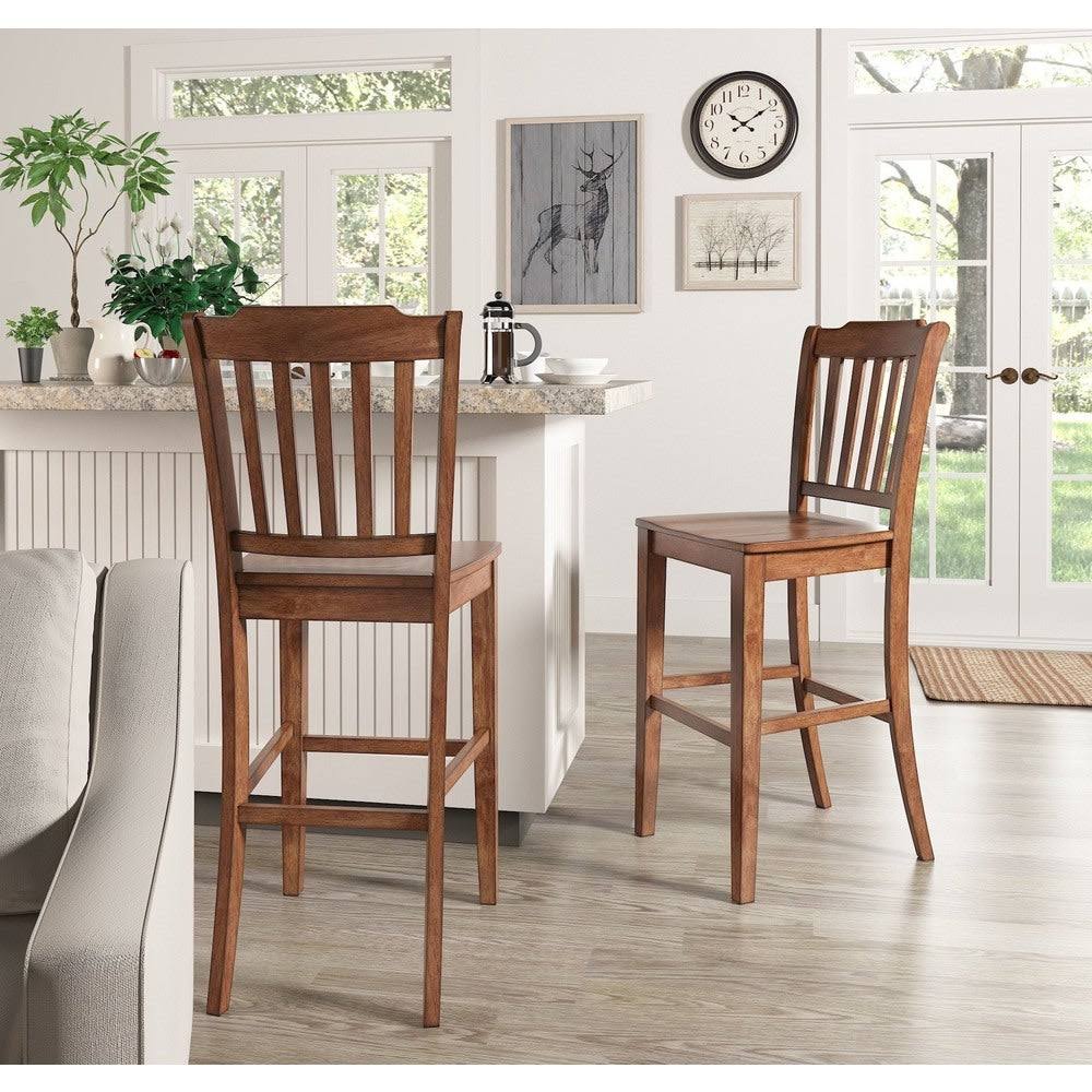 Eleanor Slat Back Bar Height Chairs (Set of 2) by Inspire Q Classic - TZNW3H_ABLT
