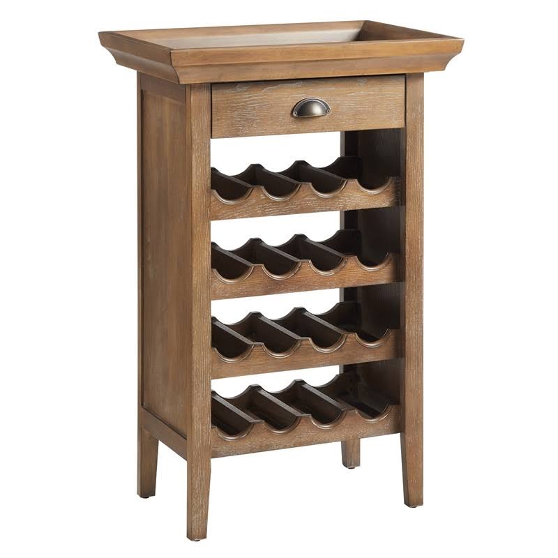 Powell Talon Wood Wine Cabinet in Brown - E2VSQE_AU8W