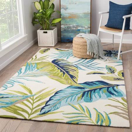 Montego Hand-Hooked Blue Indoor/Outdoor Area Rug Bay Isle Home Rug Size Rectangle 5' x 7'RVJ0UM_Y6MY