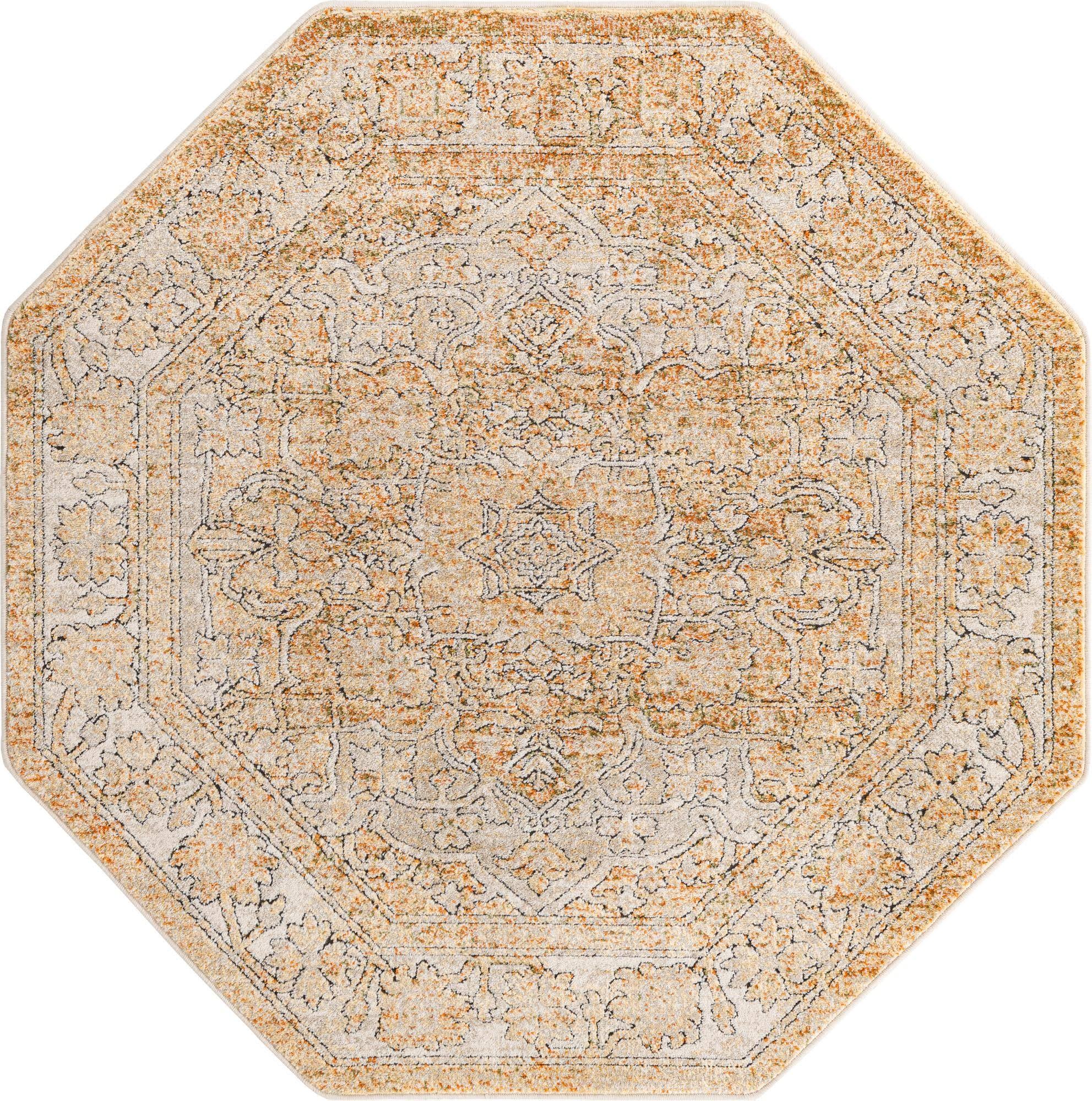 Unique Loom Isabella Adjani Area Rug - 5' 0 x 5' 0 Octagon - Beige/5' 0 x 5' 0 9XFQF4_VBGZ