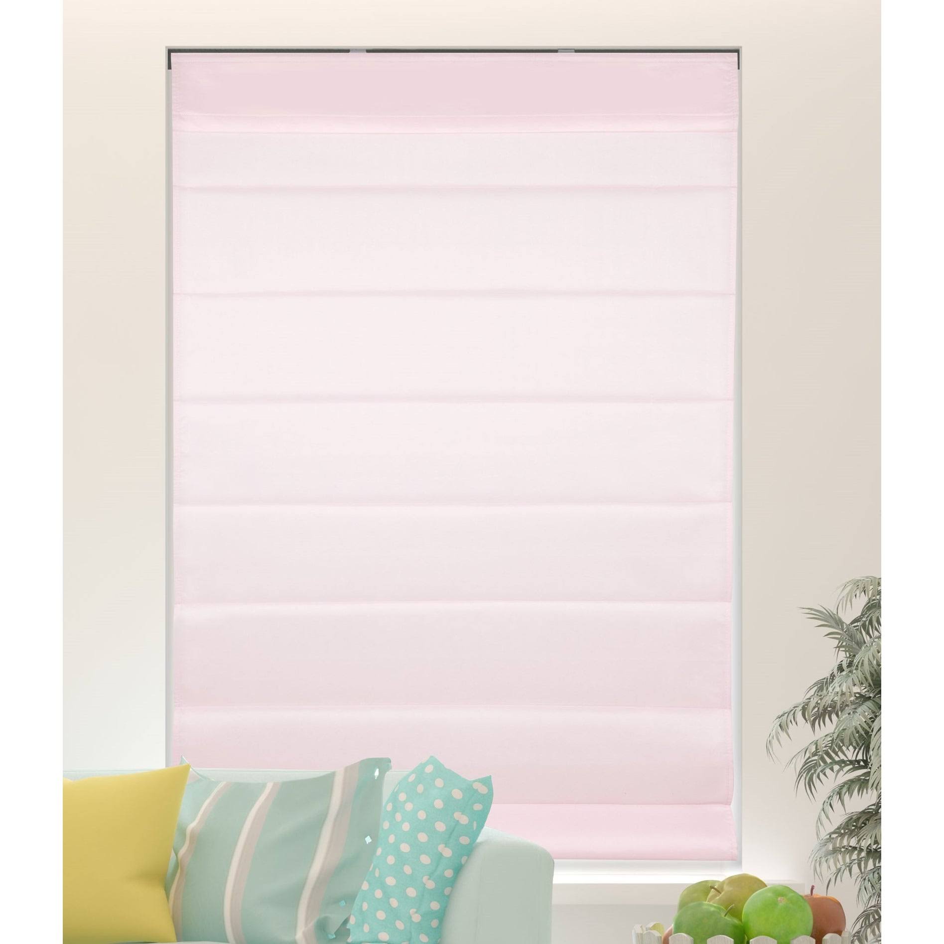Arlo Blinds Light Pink Light Filtering Cordless Fabric Roman Shades - 33.UPGFNL_4OWL