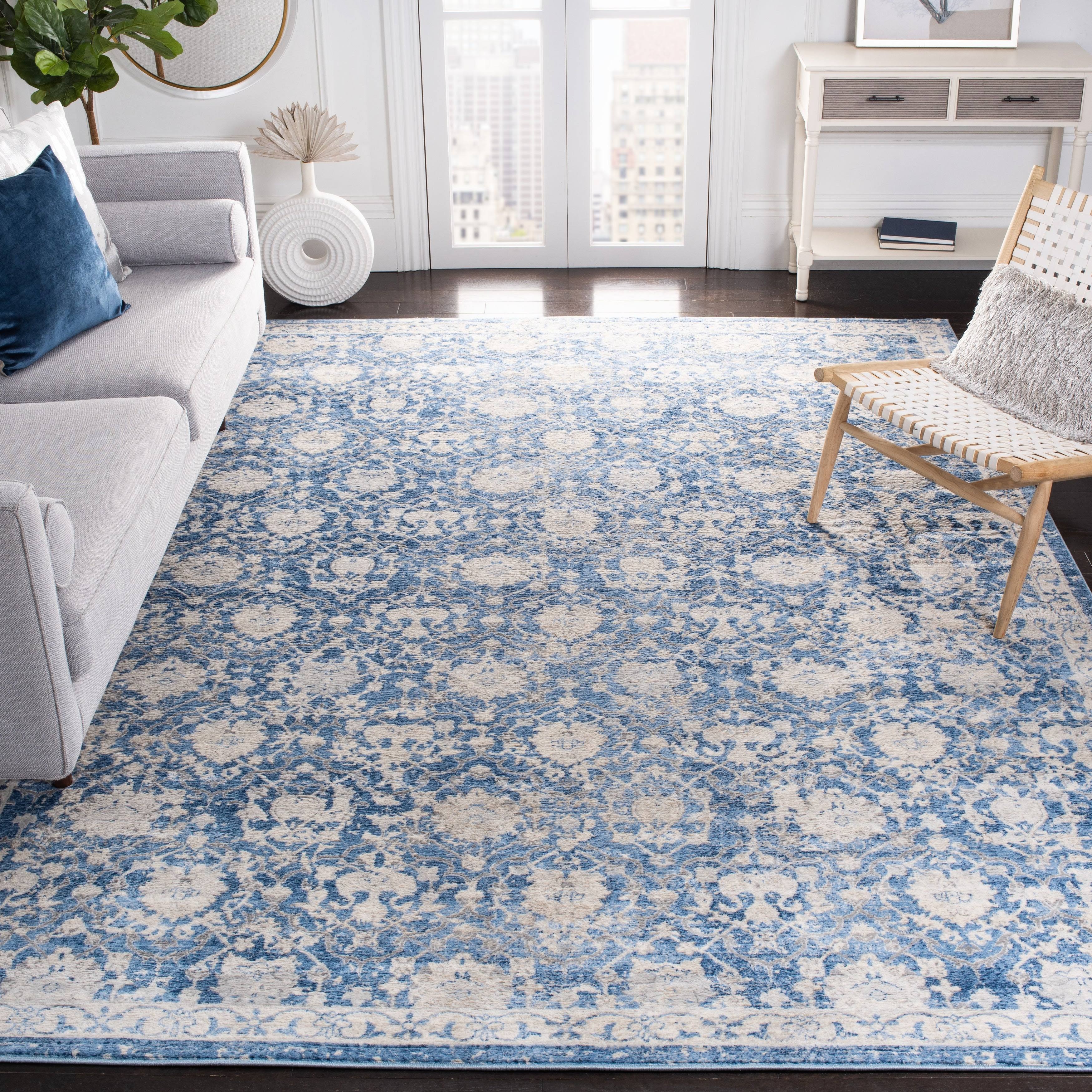 Safavieh Brentwood Bedinn Floral Area Rug, Navy/Cream, 12'x18', Size 12' x 18' YPUZ4U_D43Q