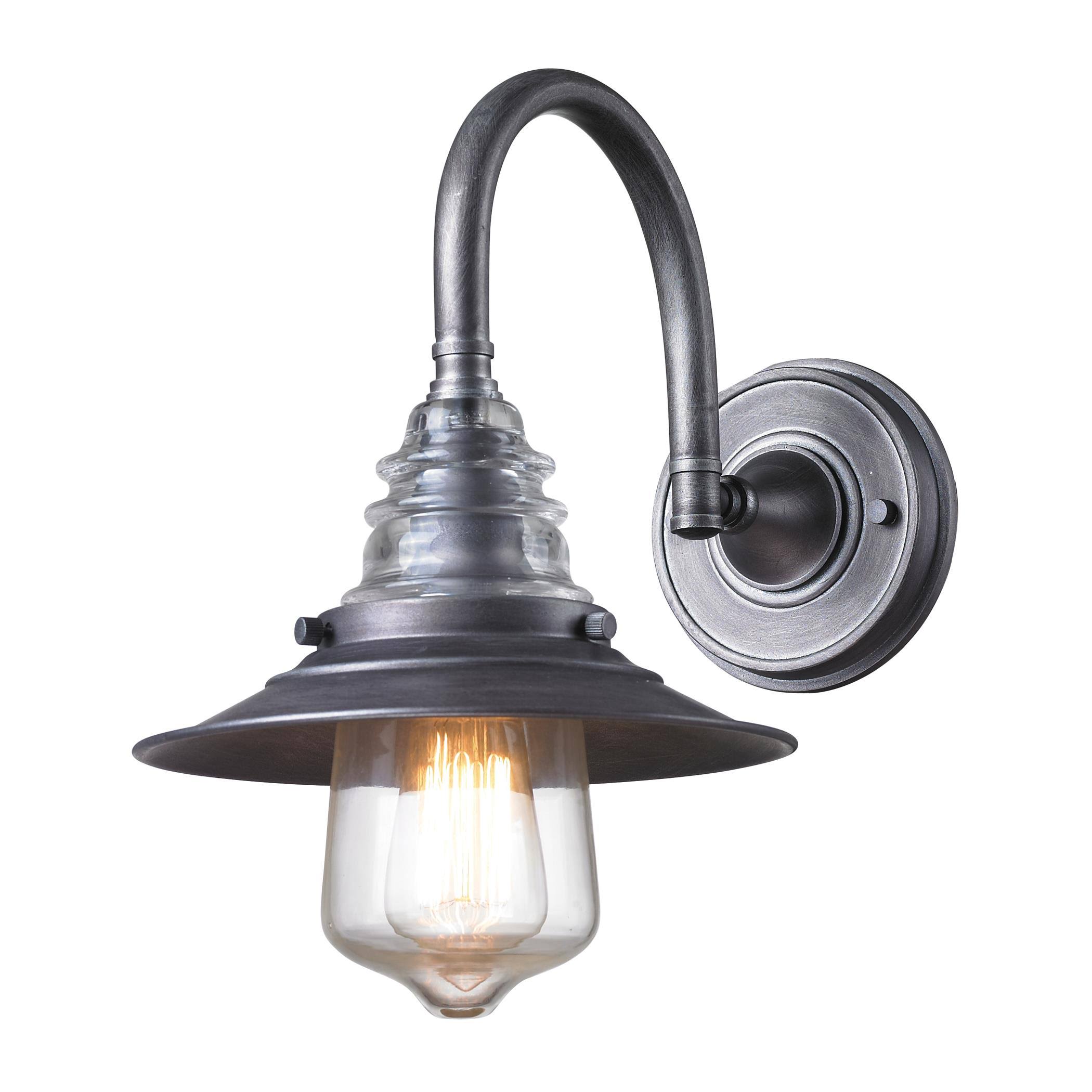 Elk Lighting 66822-1 Insulator Glass 1 Light Wall Sconce in Weathered O4AM79_BQUD