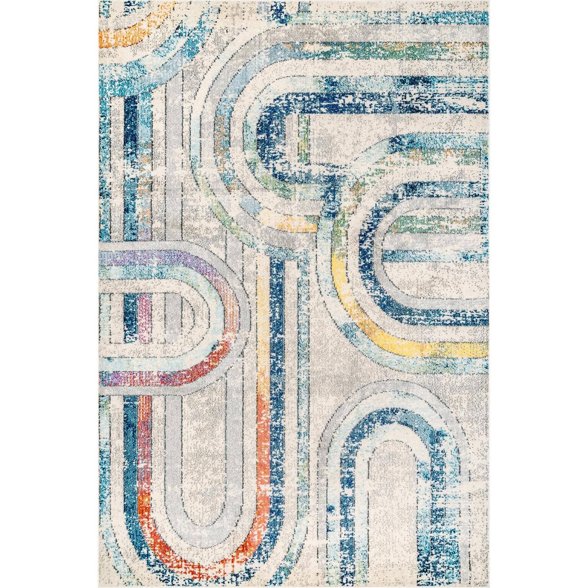 nuLOOM Livia Fading Rainbows Blue 7 ft. 10 in. x 11 ft. Area 81D9NV_99ZZ