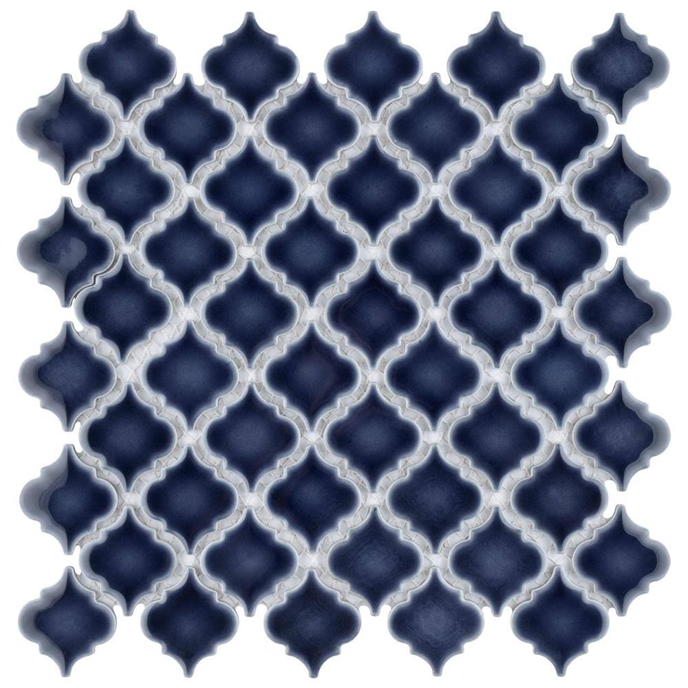Merola Tile Hudson Tangier Noir 12 in. x 12 in. Porcelain Mosaic Tile (10.96 Sq. ft. / case), Noir / High XPXIRP_OBYW