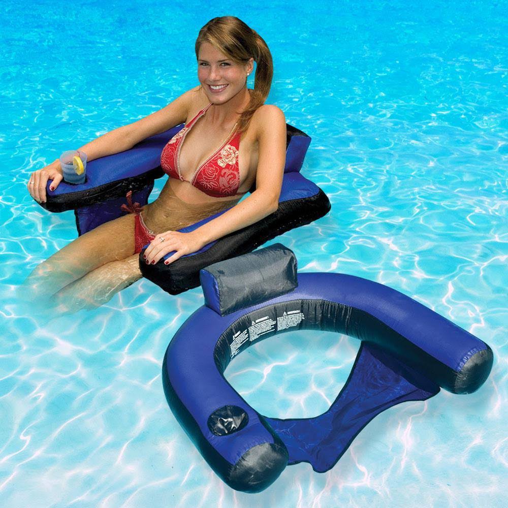 Swimline Nylon Covered U-Seat Swimming Pool Float 2-ALFT0W_ANP0