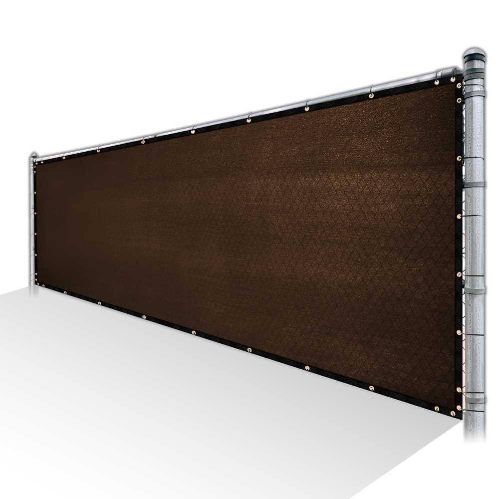 ColourTree 6 ft. x 95 ft. Brown Privacy Fence Screen Mesh Cover Screen with Reinforced Grommets for Garden Fence (Custom Size) K8I2TX_URG2