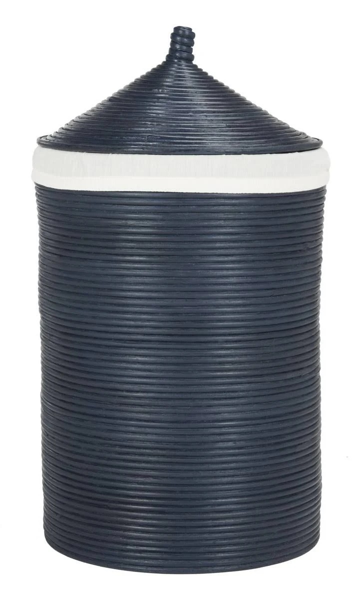 Safavieh Wellington Rattan Navy Storage Hamper with 6CJMGJ_TZYV