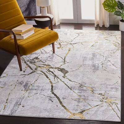 Tobias Ivory/Gold Area Rug Gold Flamingo Teen Rug Size Rectangle 12' x 15' RECWPM_DFXP