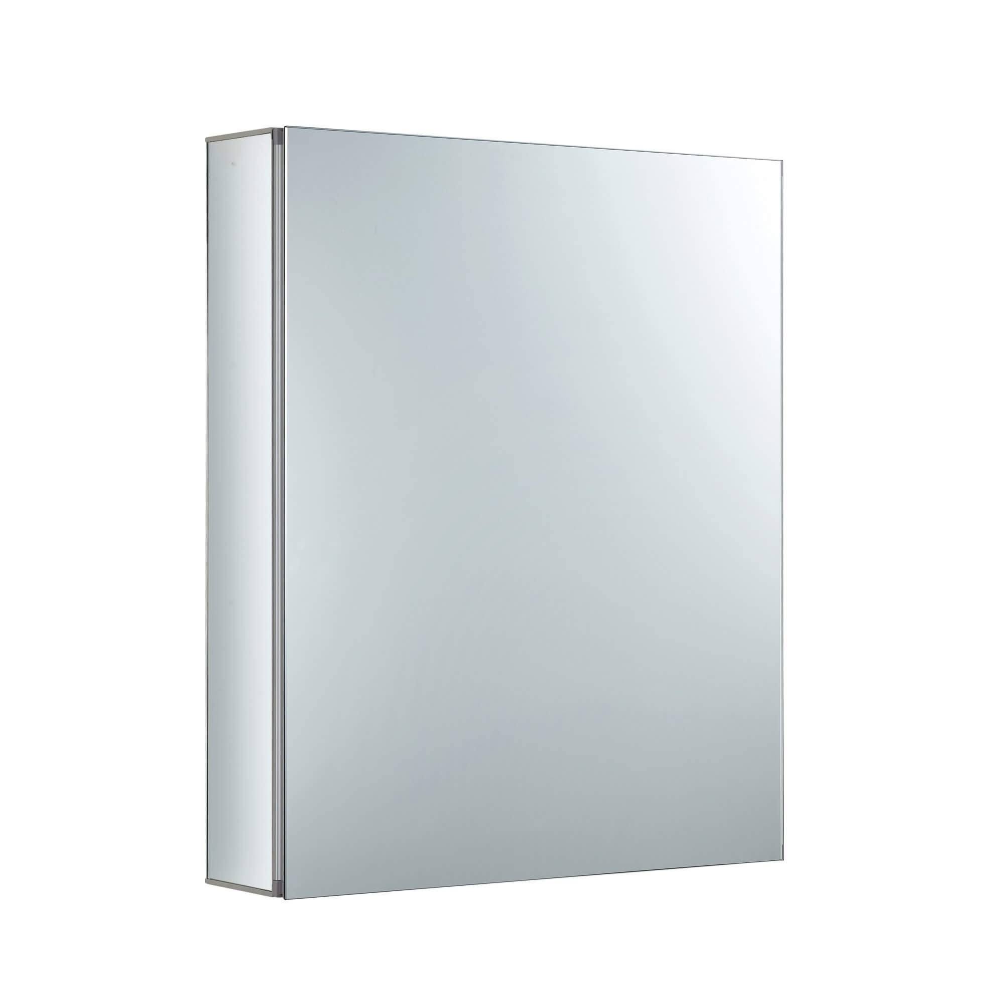 Bathroom Medicine Cabinet, Aluminum, Recessed/Surface Mount, 20 inch x 24 inch, Right/Left Hinged, Mirrored Interior, Size 20 CW4INT_ND6I