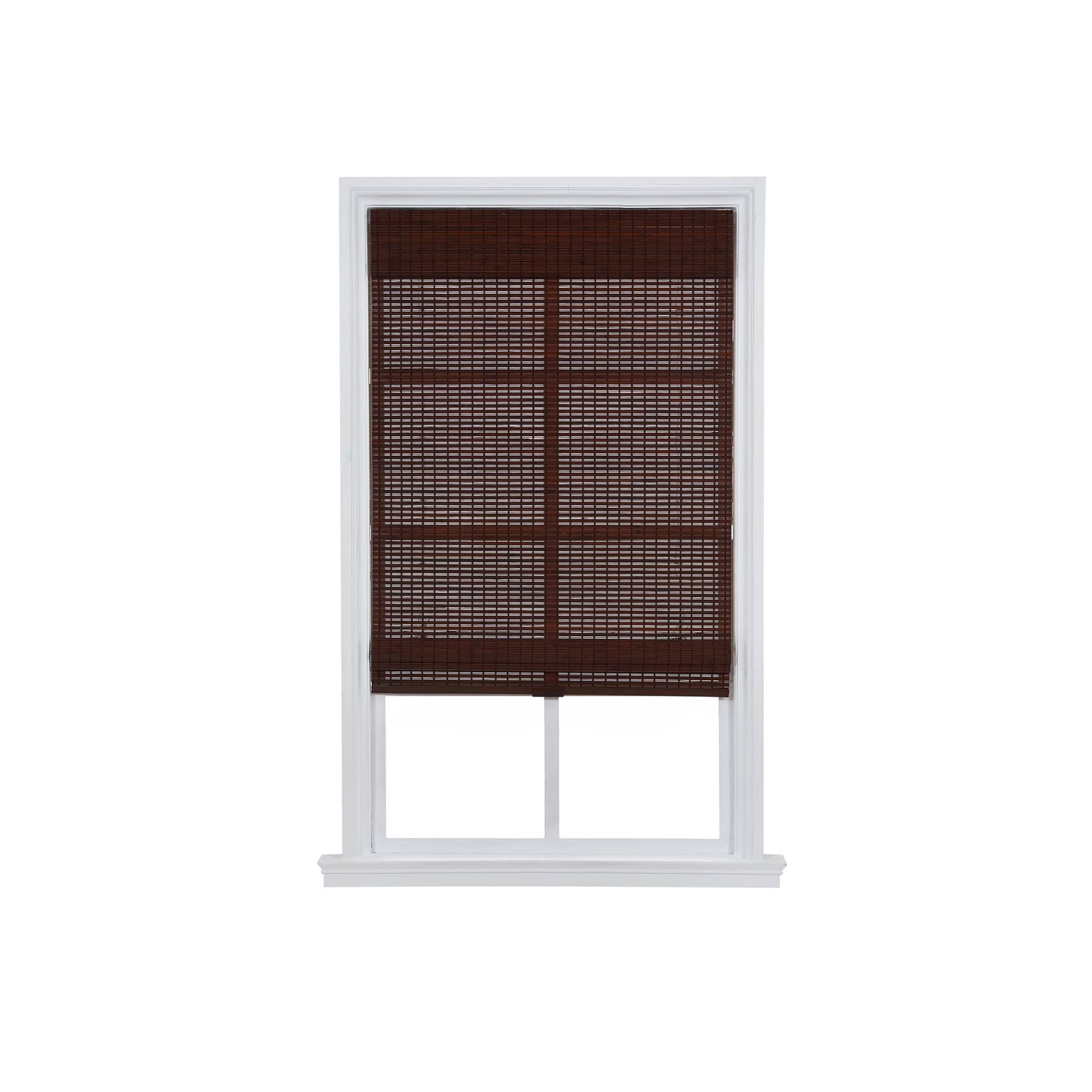 Cordless Bamboo Woven Roman Shade Dark XRGD71_LRBX